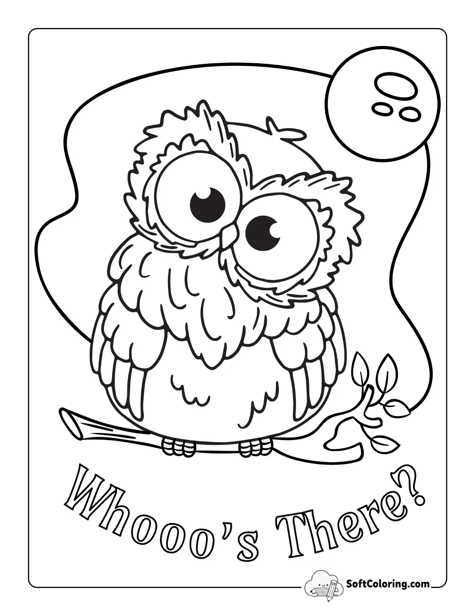 Whooo's There? Cute Moonlight Owl Printable For Kids
