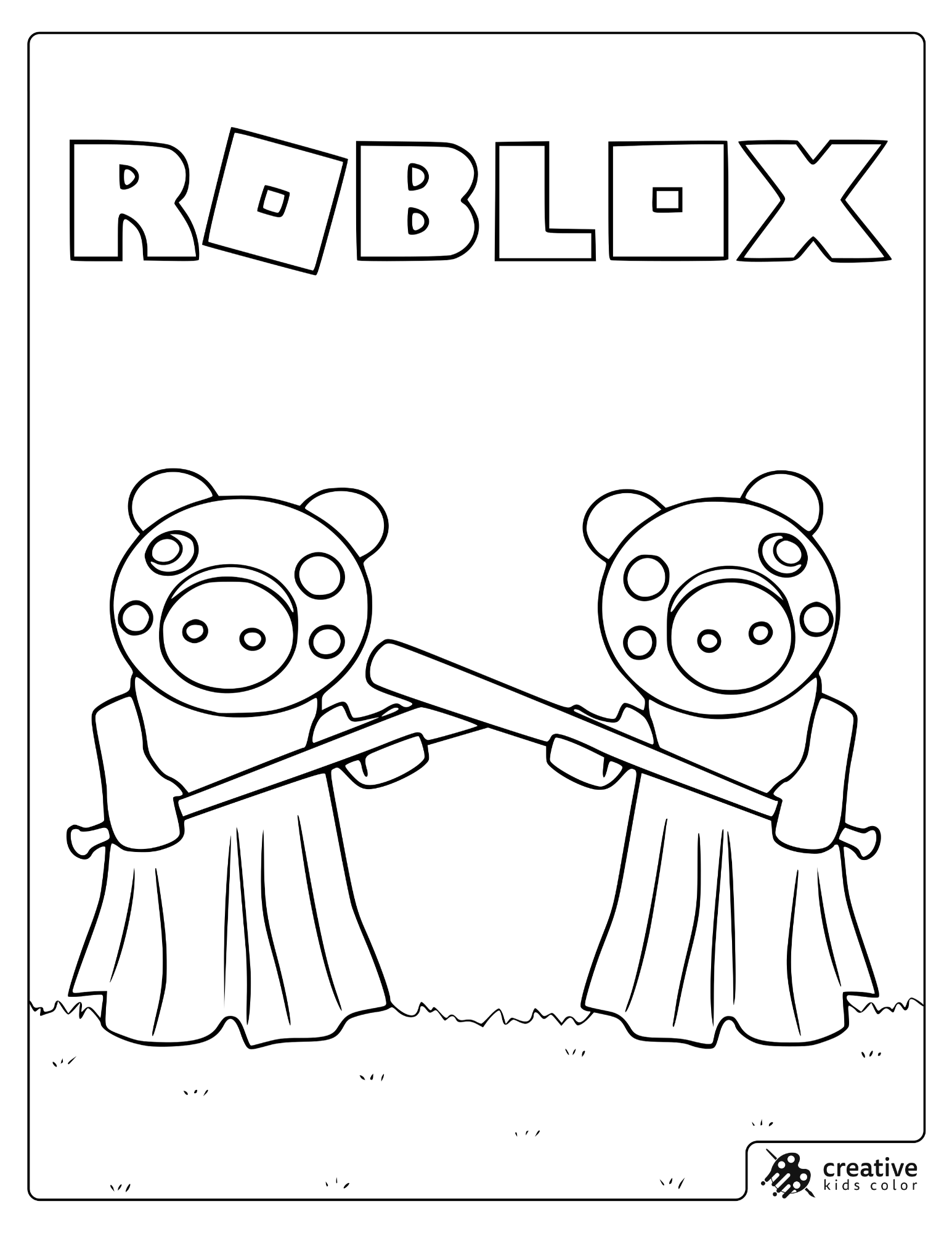 Piggy From Roblox Coloring Sheet