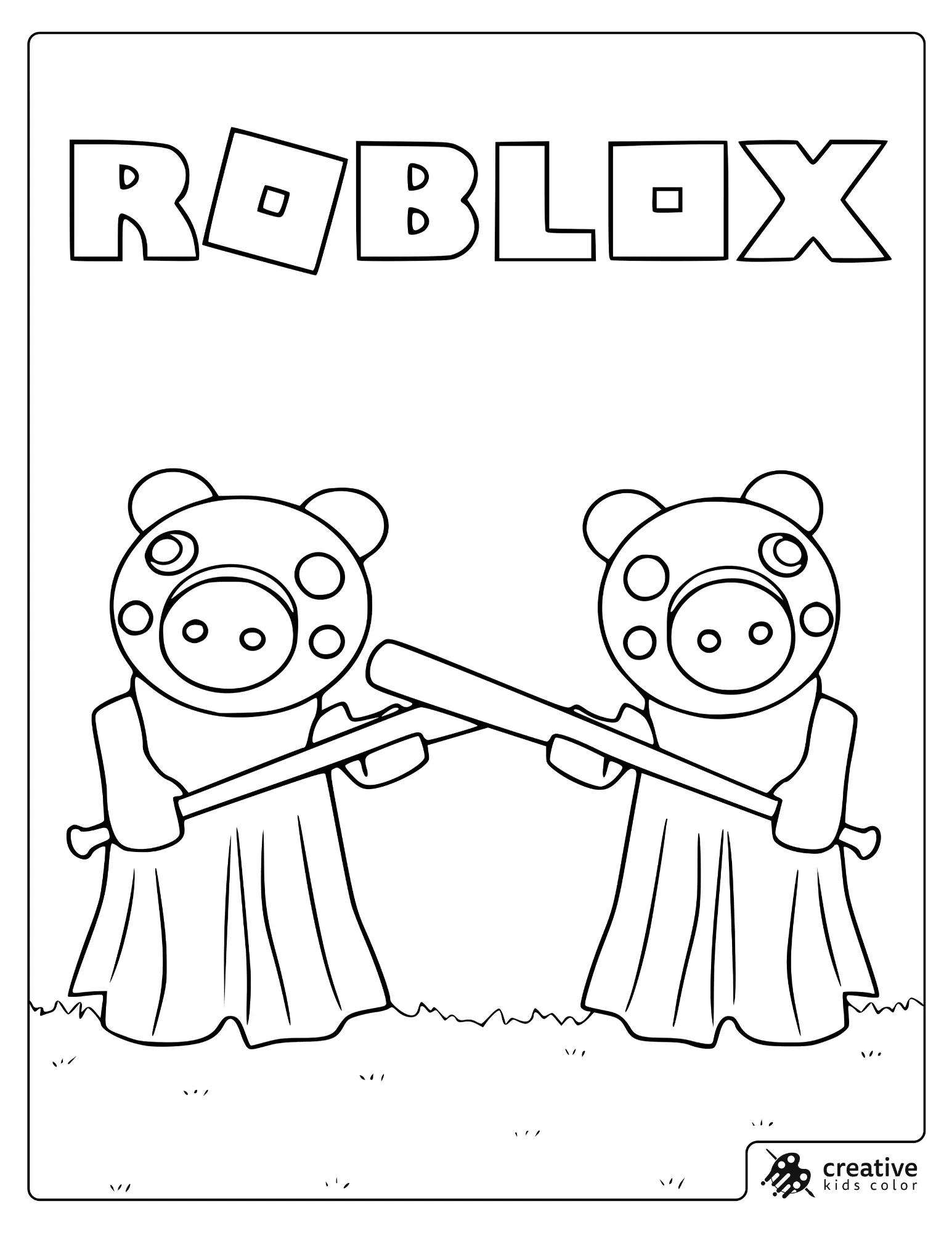 Piggy From Roblox Coloring Sheet