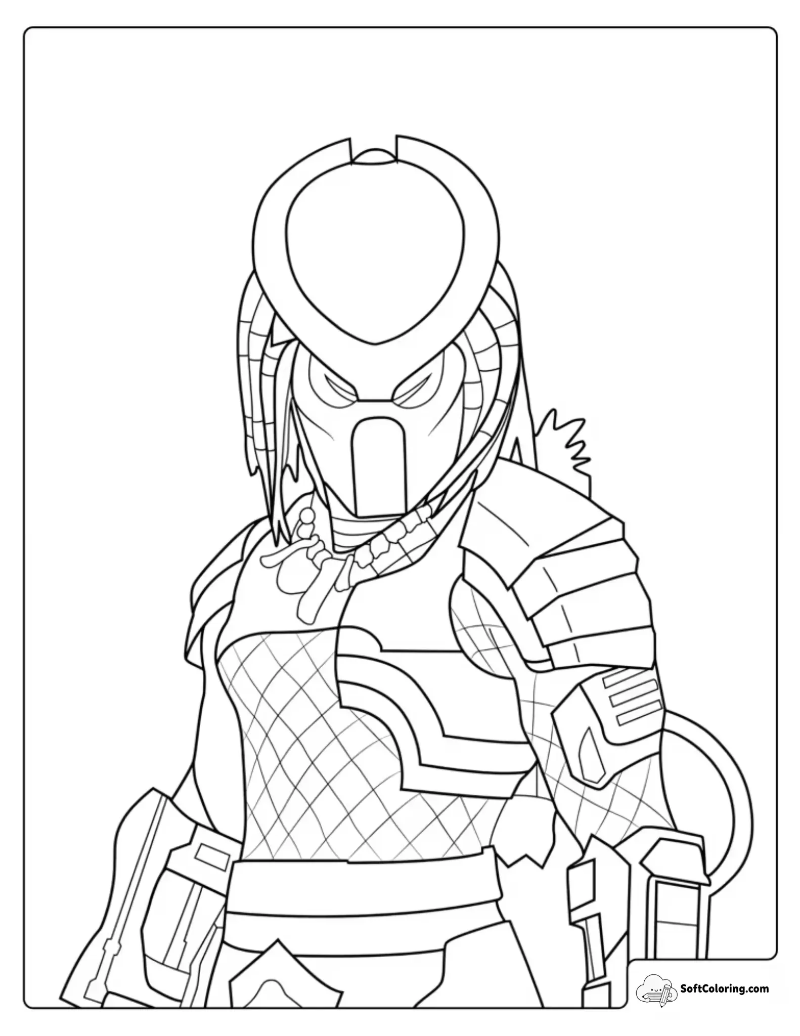 Predator Skin From Fortnite Coloring Page