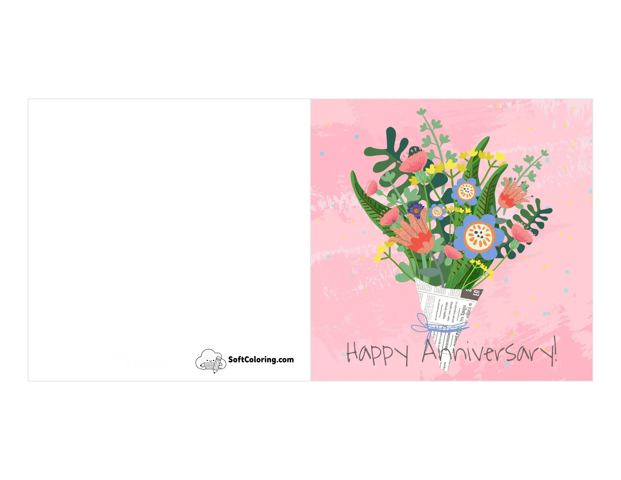 Flower Bouquet Printable Anniversary Card