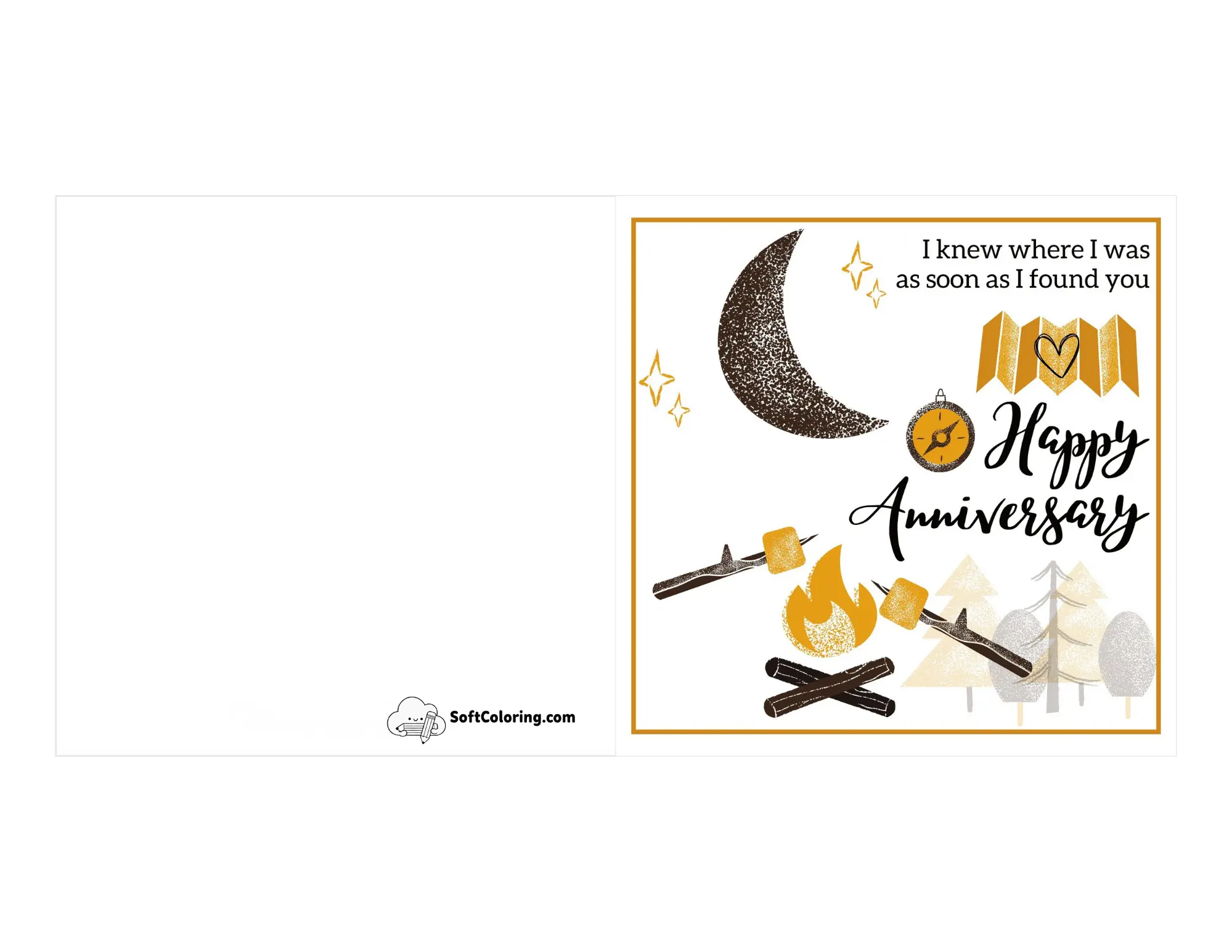 Camping Couple "Happy Anniversary" Card For Husband