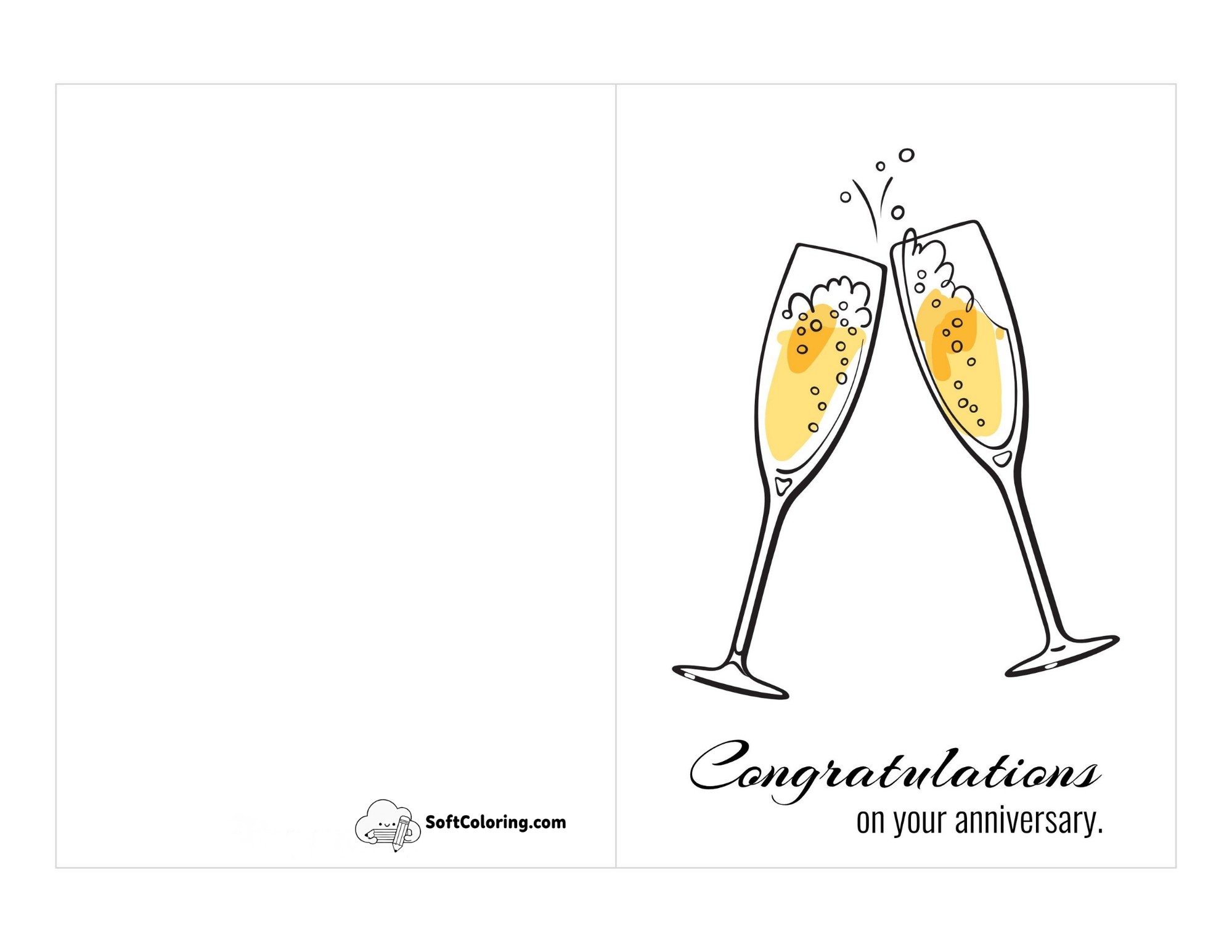 "Congratulations" Printable Wedding Anniversary Card
