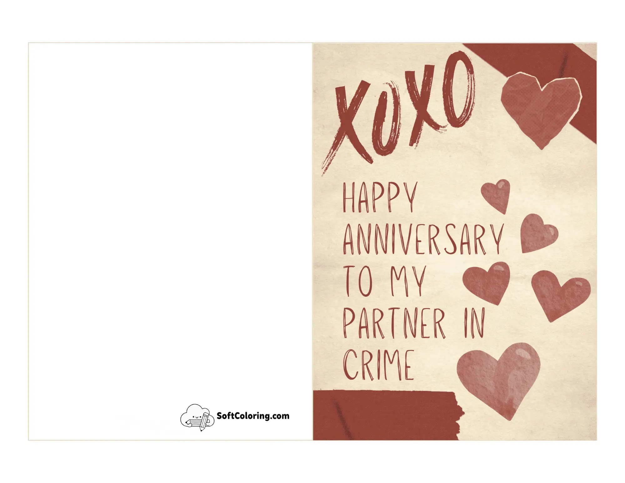 Cute "Partner In Crime" Anniversary Card Printable