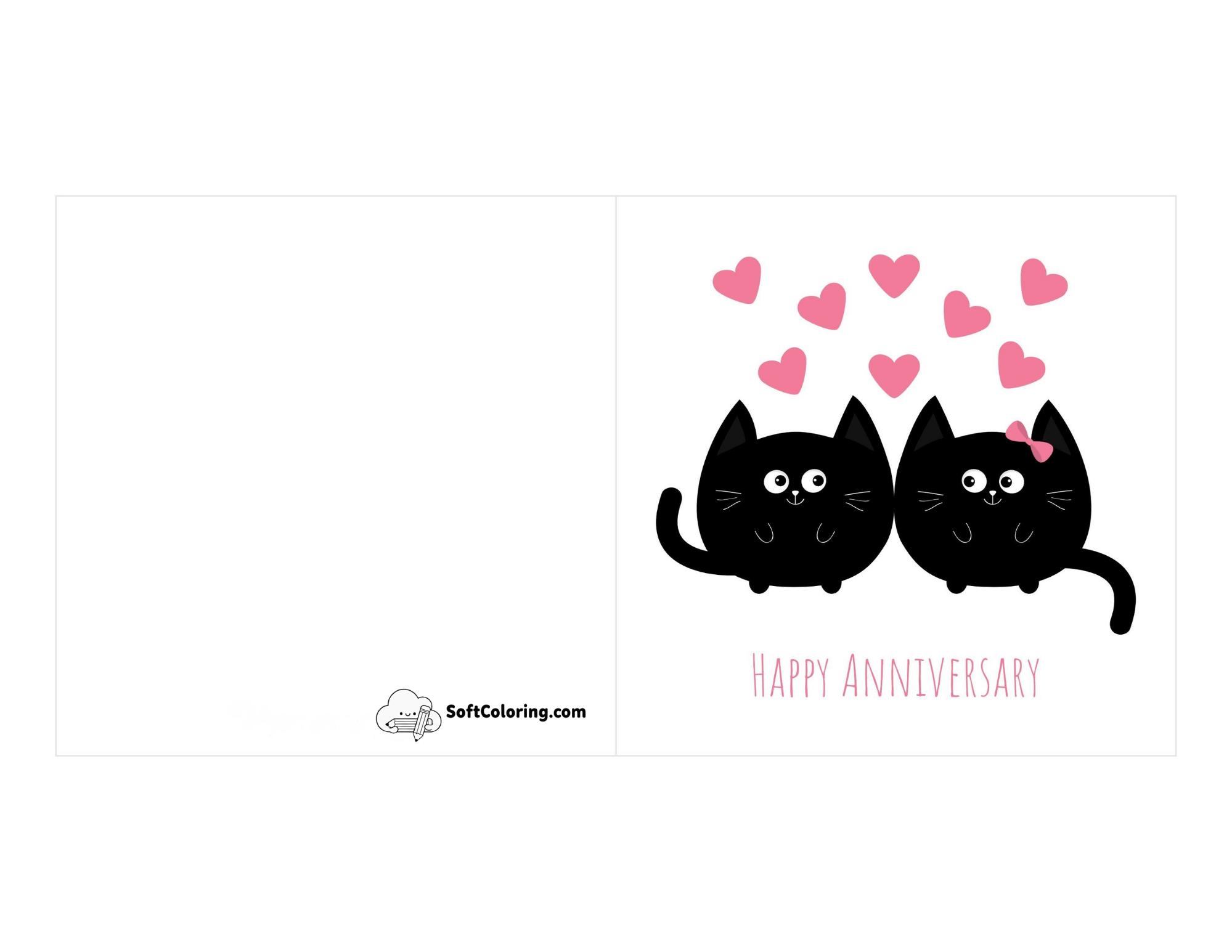 Cute Cats "Happy Anniversary" Printable Card Template