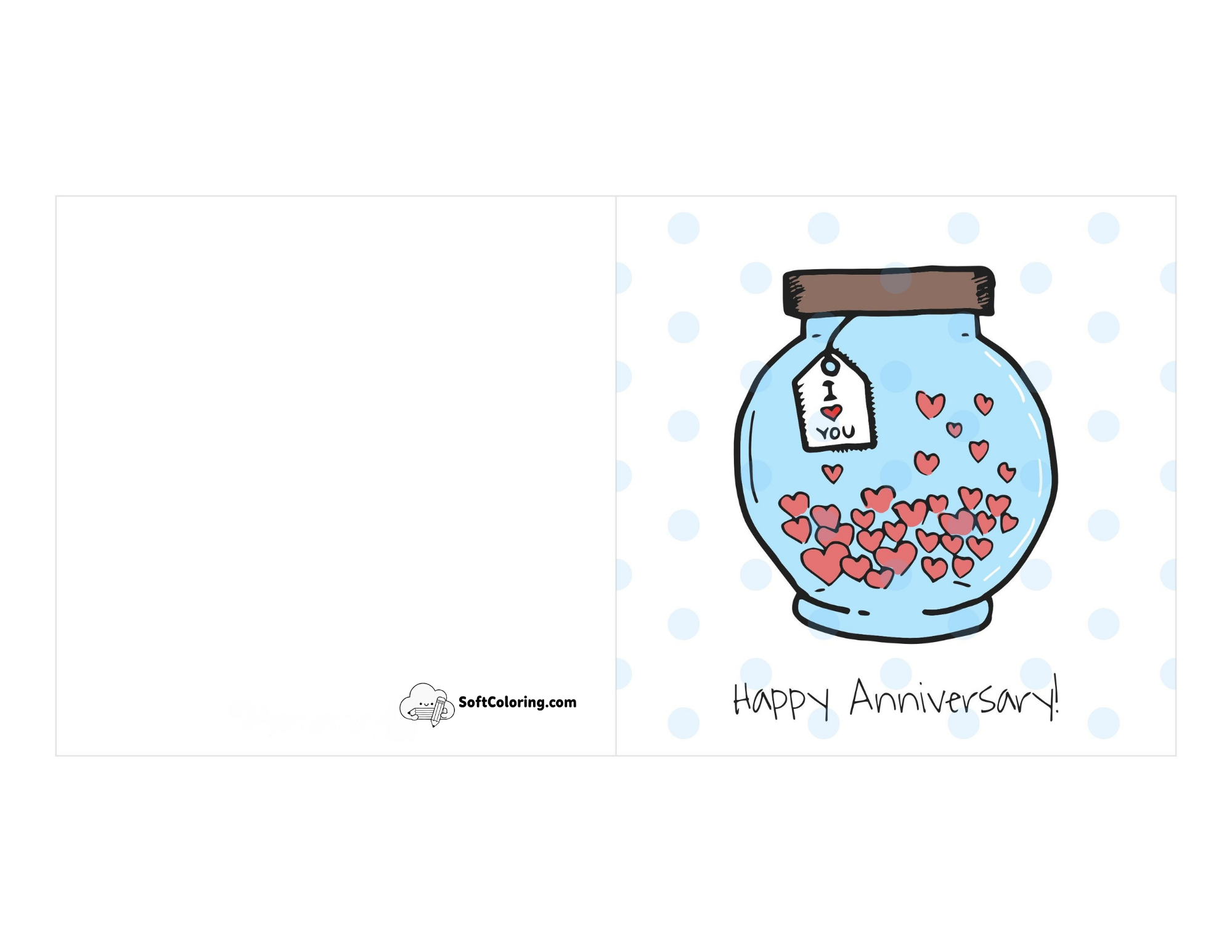 Jar Of Hearts "Happy Anniversary" Card Template