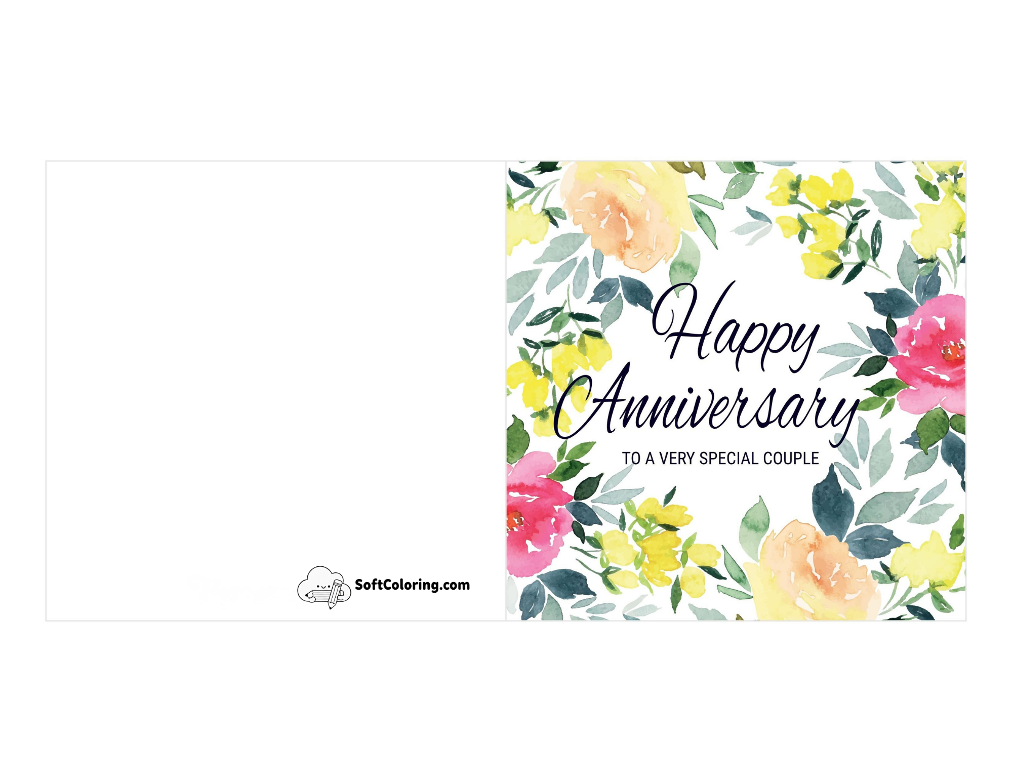 "Happy Anniversary To A Very Special Couple" Printable Card