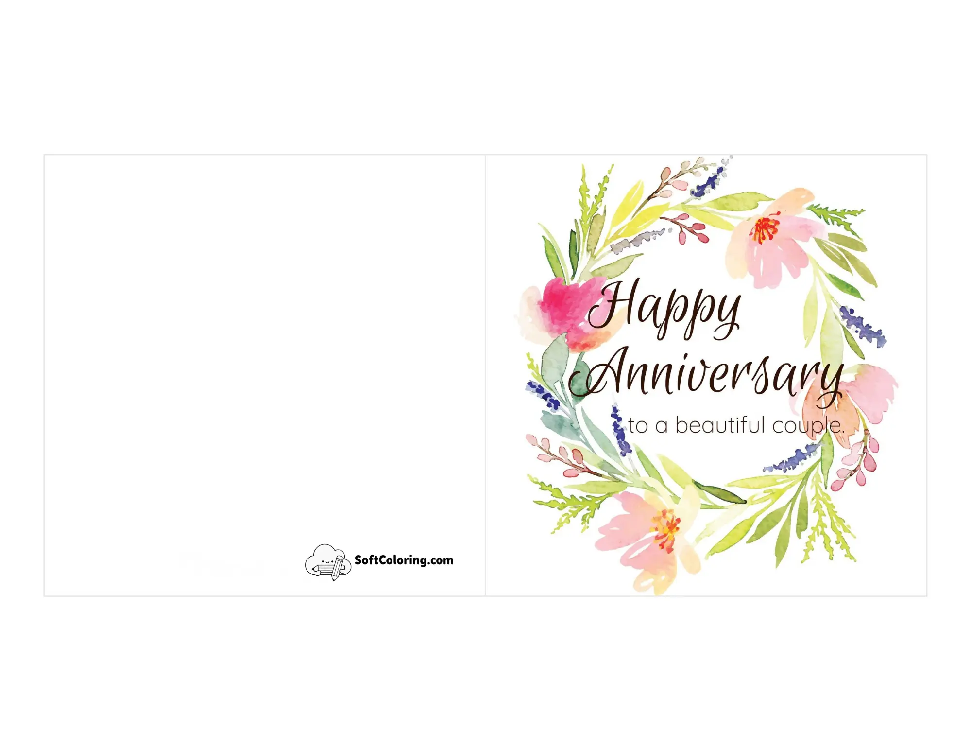 "Happy Anniversary To A Beautiful Couple" Card For Friends