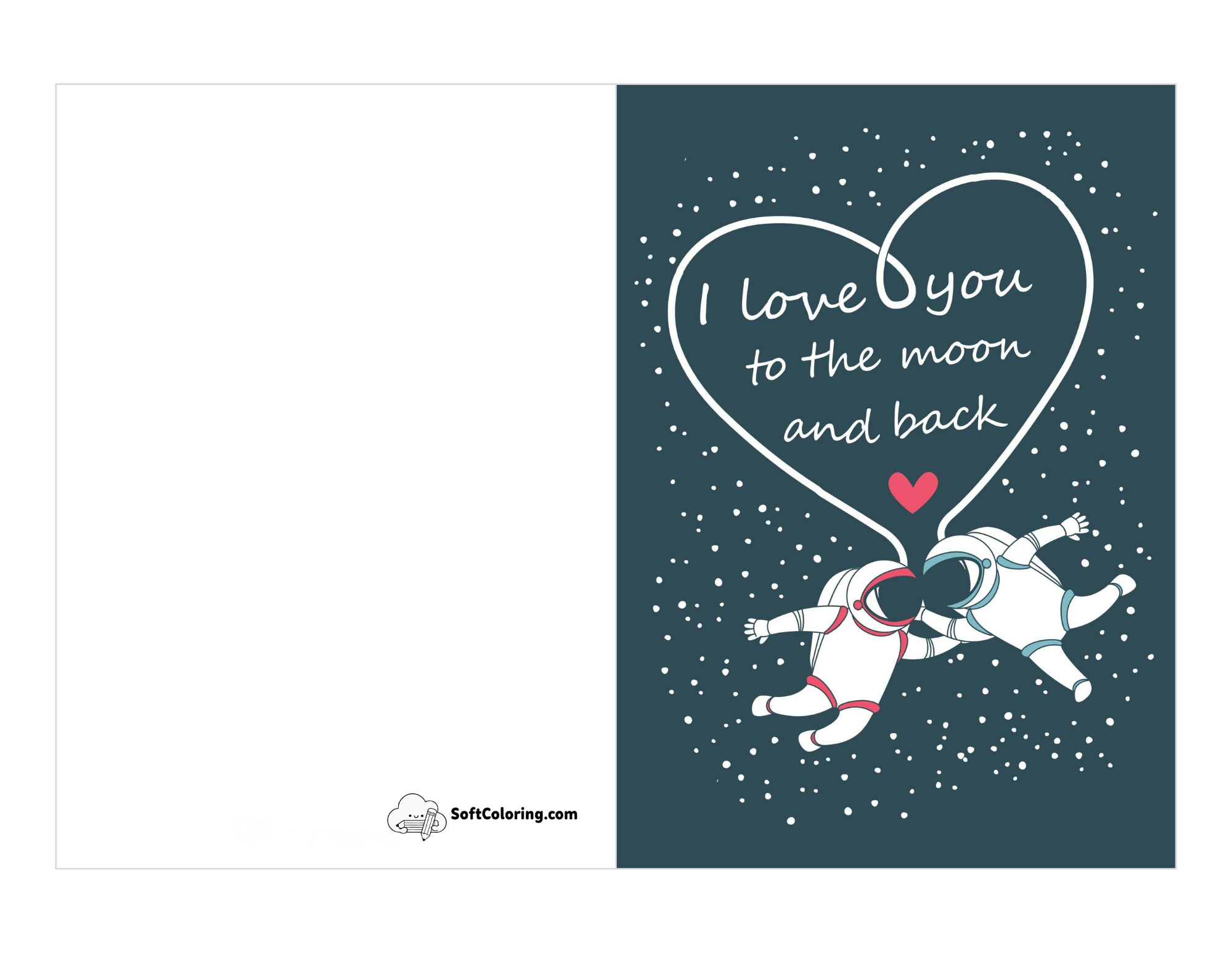 "I Love You To The Moon And Back" Cosmic Anniversary Card Template