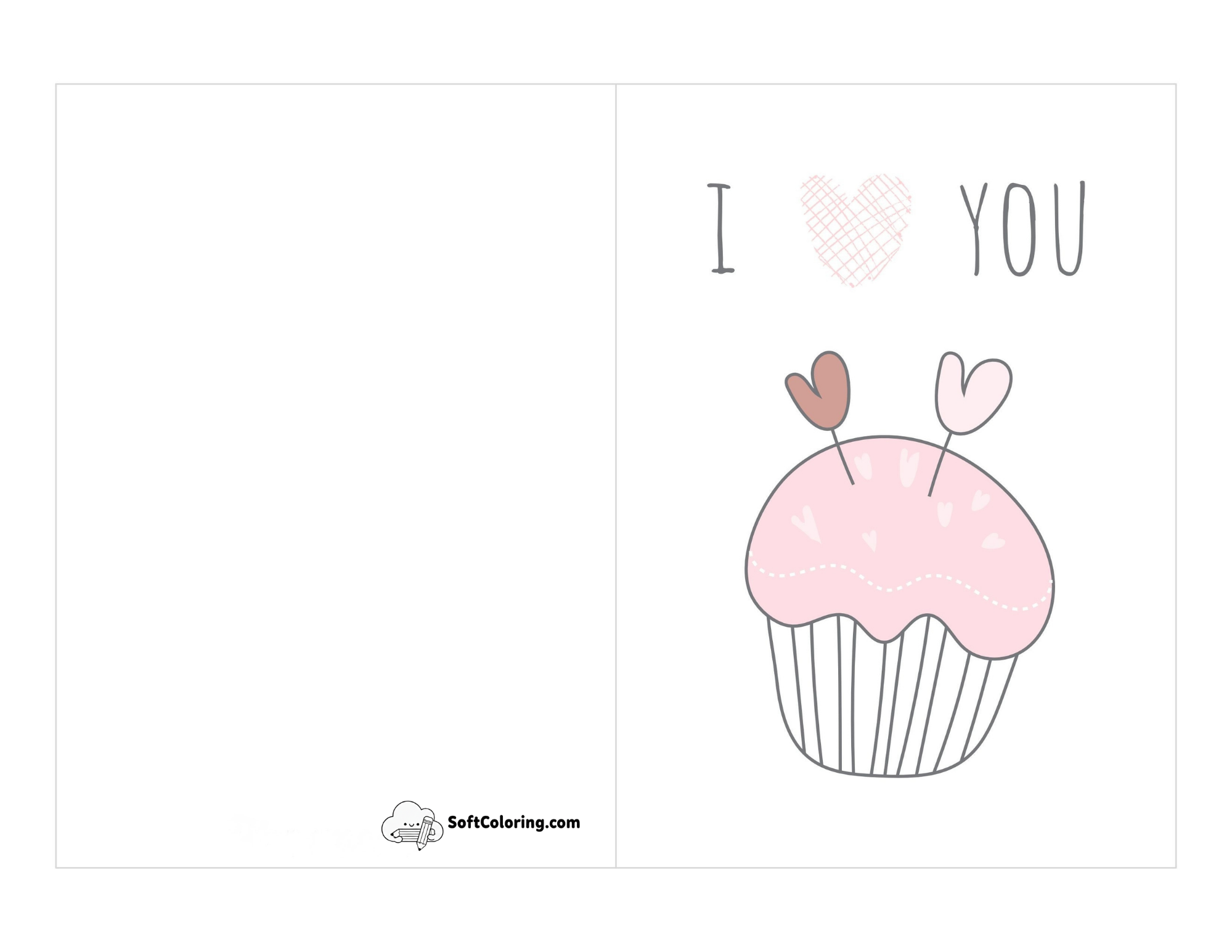 "I Love You" Heart Cupcake Anniversary Card