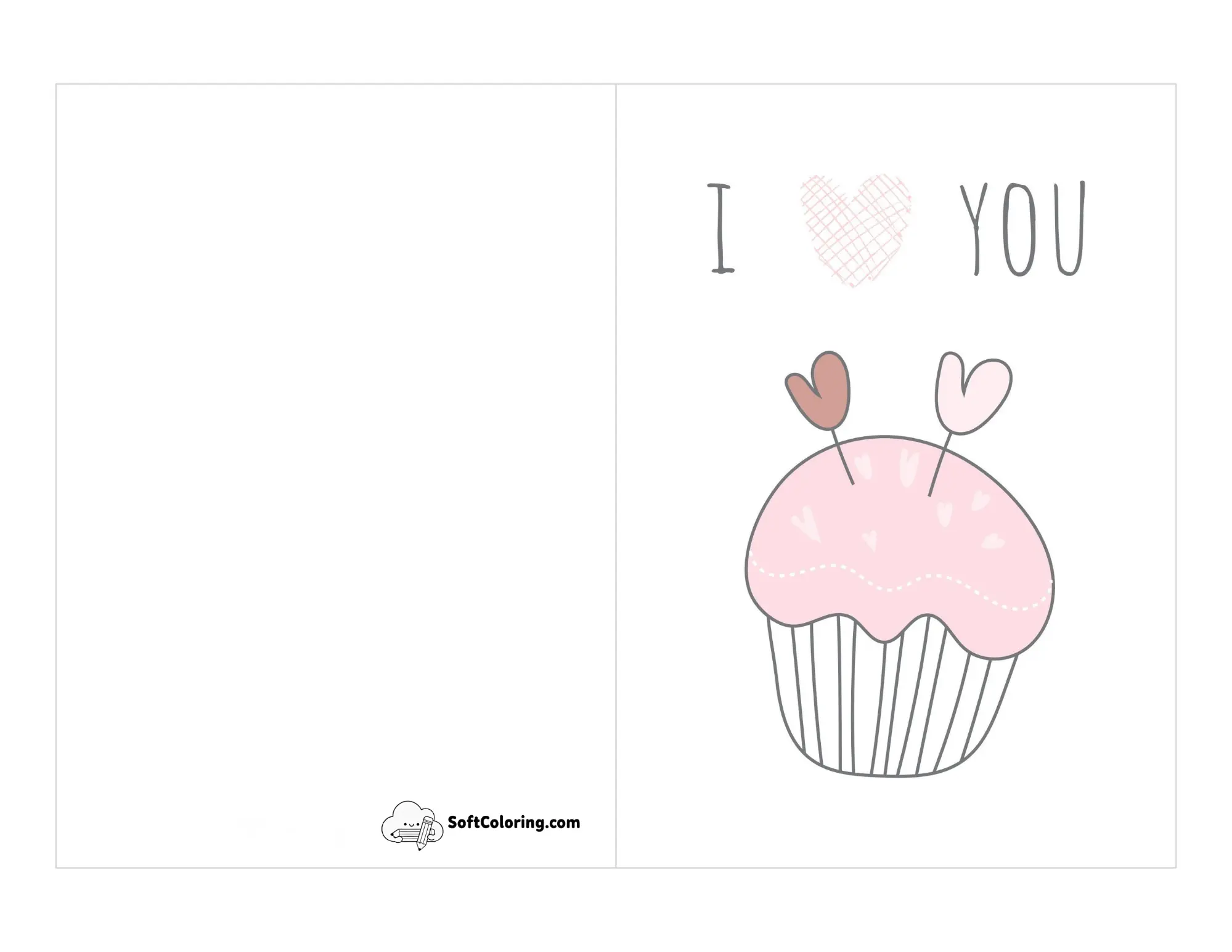 "I Love You" Heart Cupcake Anniversary Card