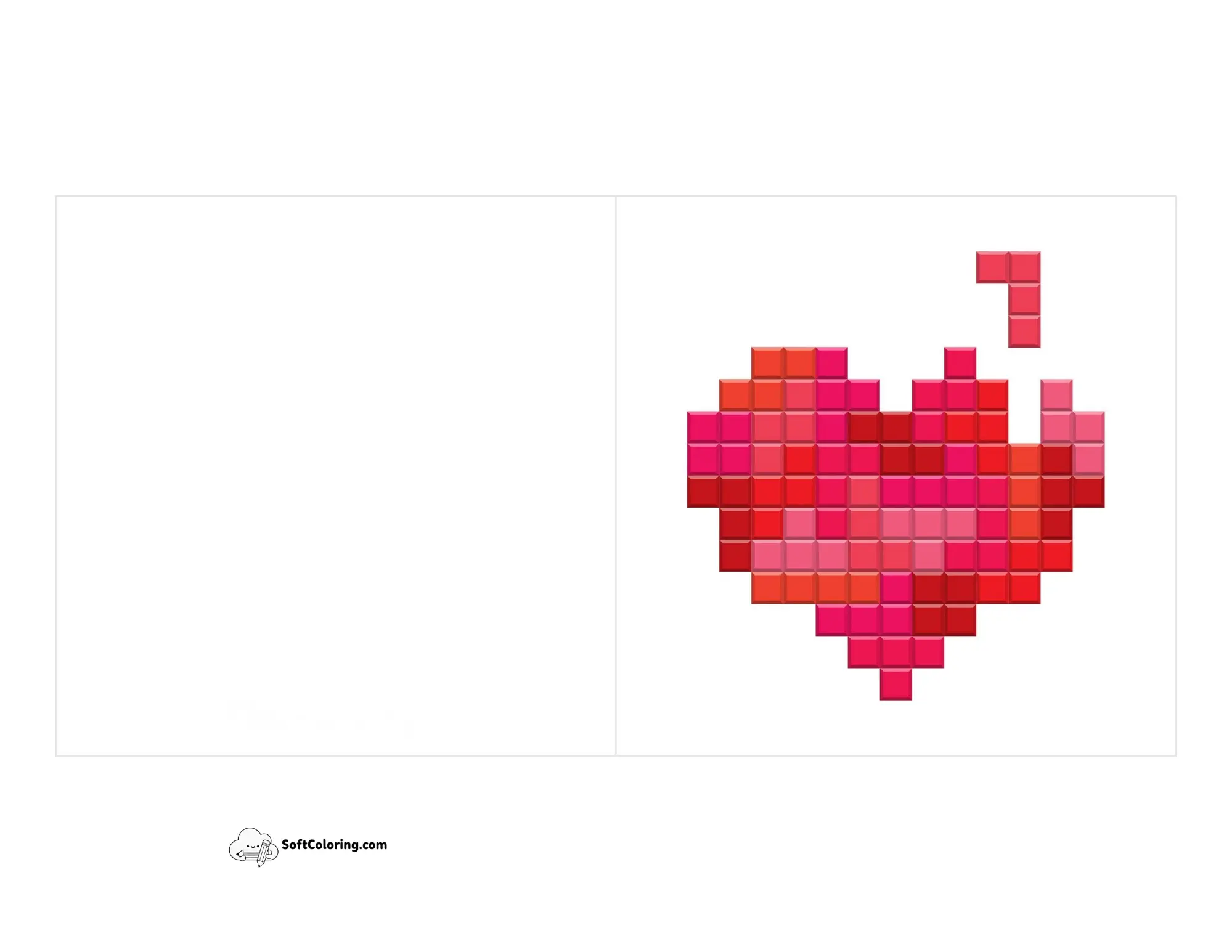 Heart Tetris Printable Anniversary Card