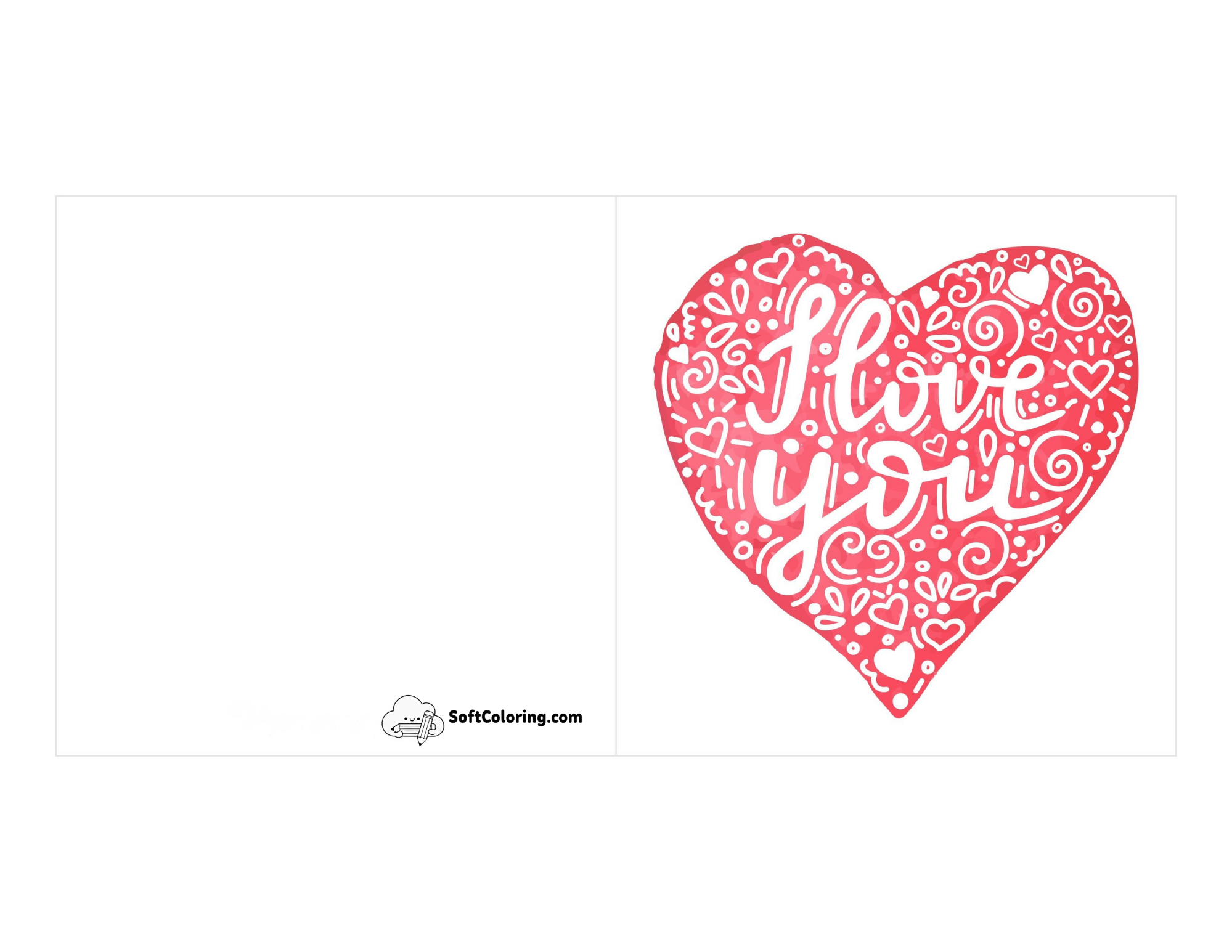 "I Love You" Word Art Heart Template