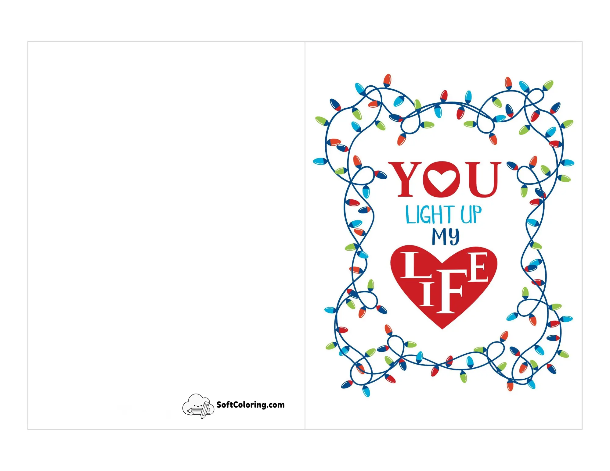 "You Light Up My Life" Printable Anniversary Card Template