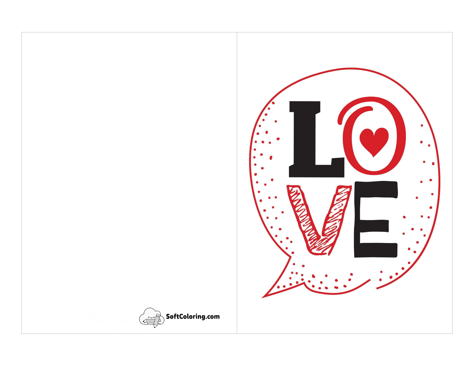 "L O V E" Printable Anniversary Card Template