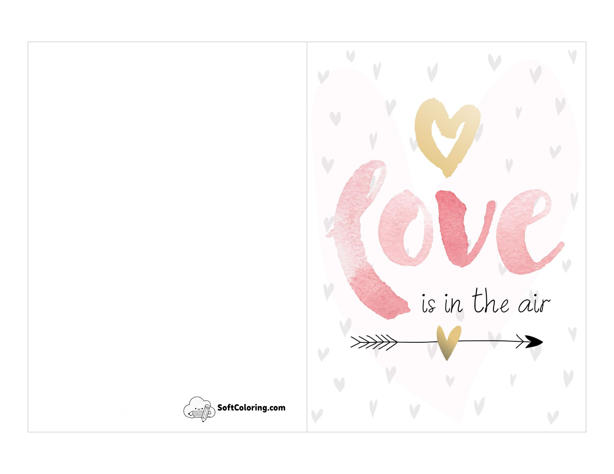 "Love Is In The Air" Watercolor Card To Print