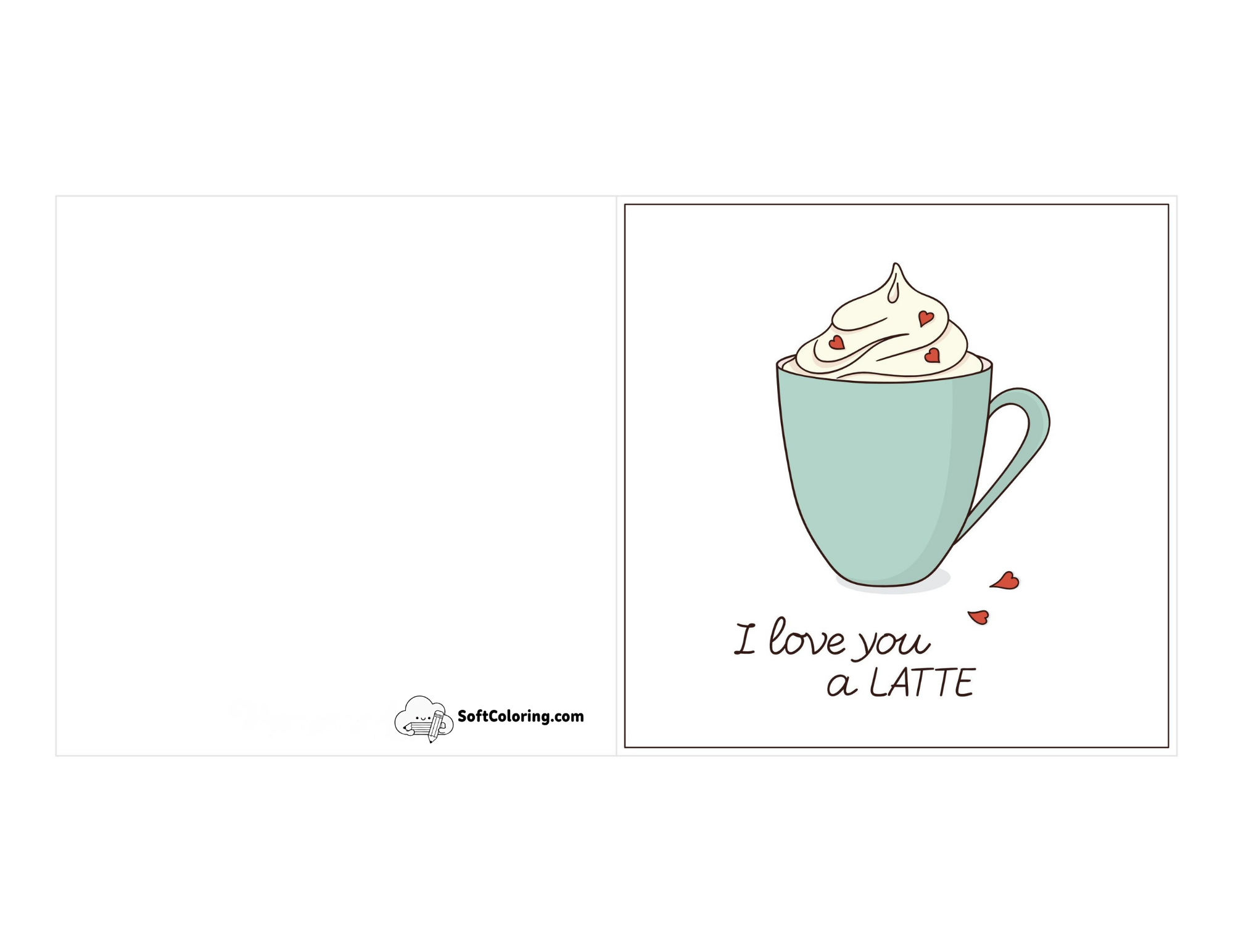 "I Love You A Latte" Wedding Anniversary Card To Print