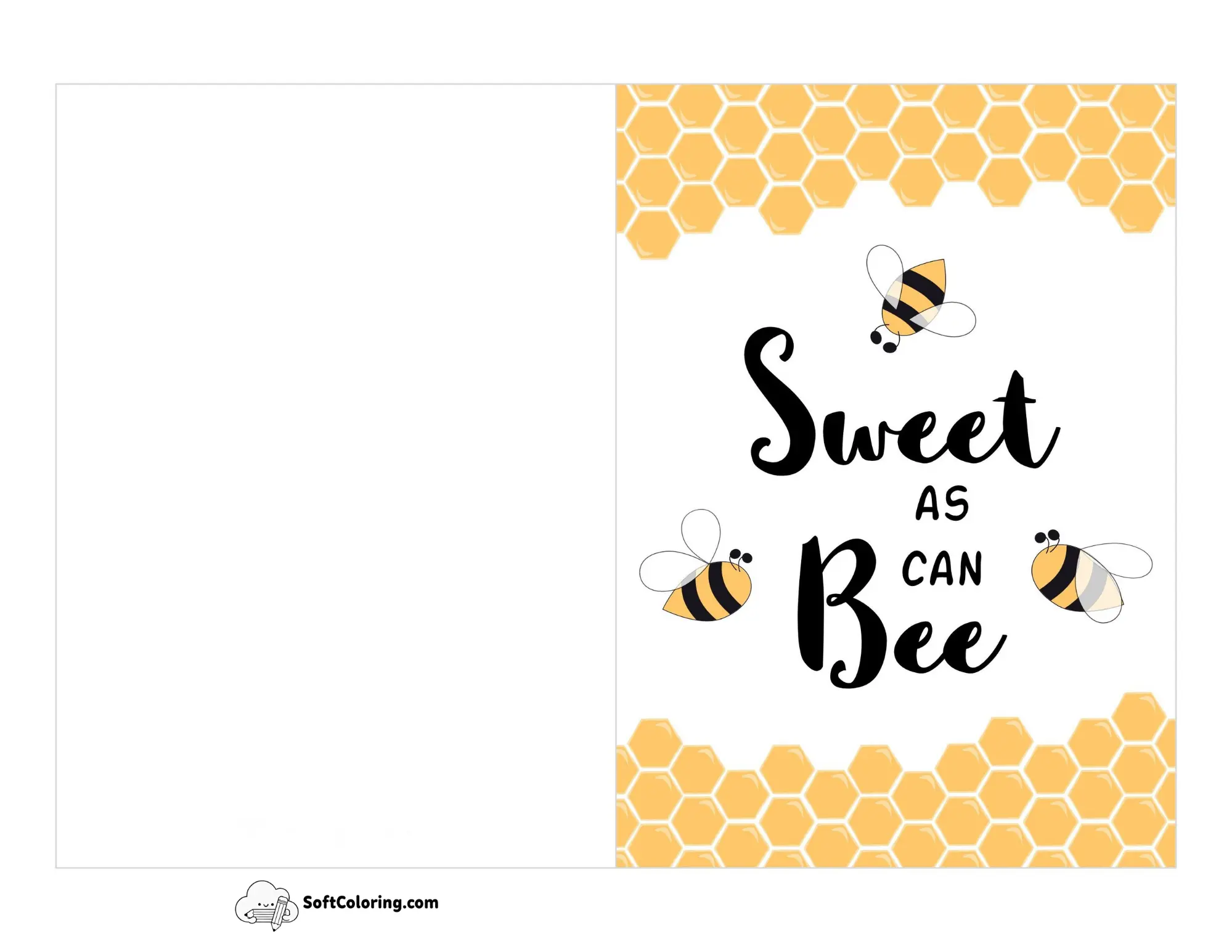 "Sweet As Can Bee" Printable Anniversary Card