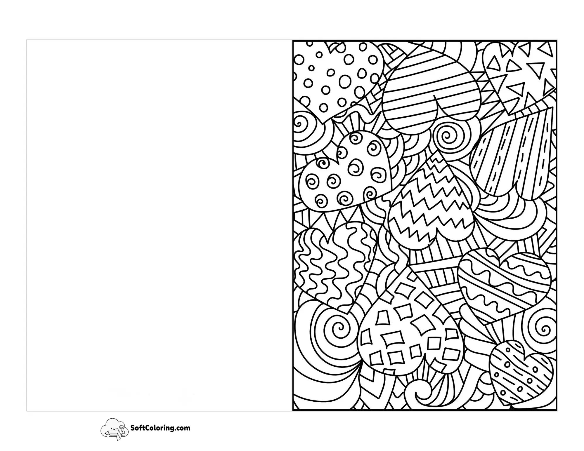 Hearts Anniversary Card To Color