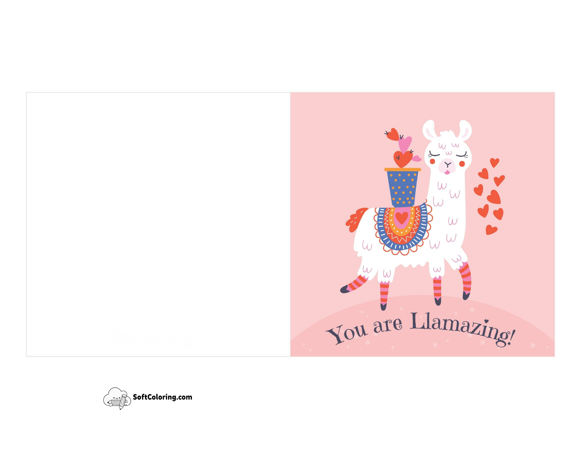 "You Are Llamazing" Cute Anniversary Card To Print
