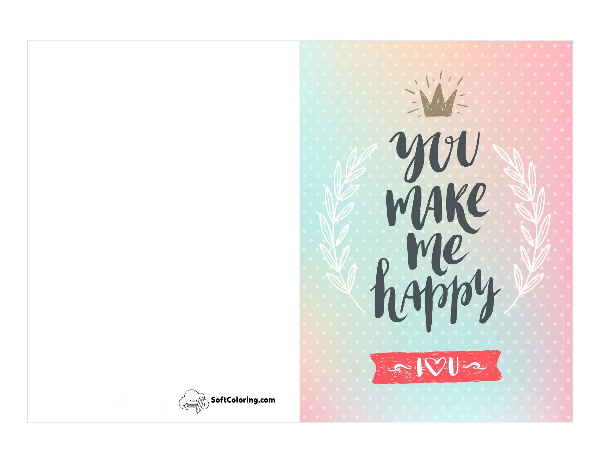 "You Make Me Happy, I Love You" Printable Anniversary Card