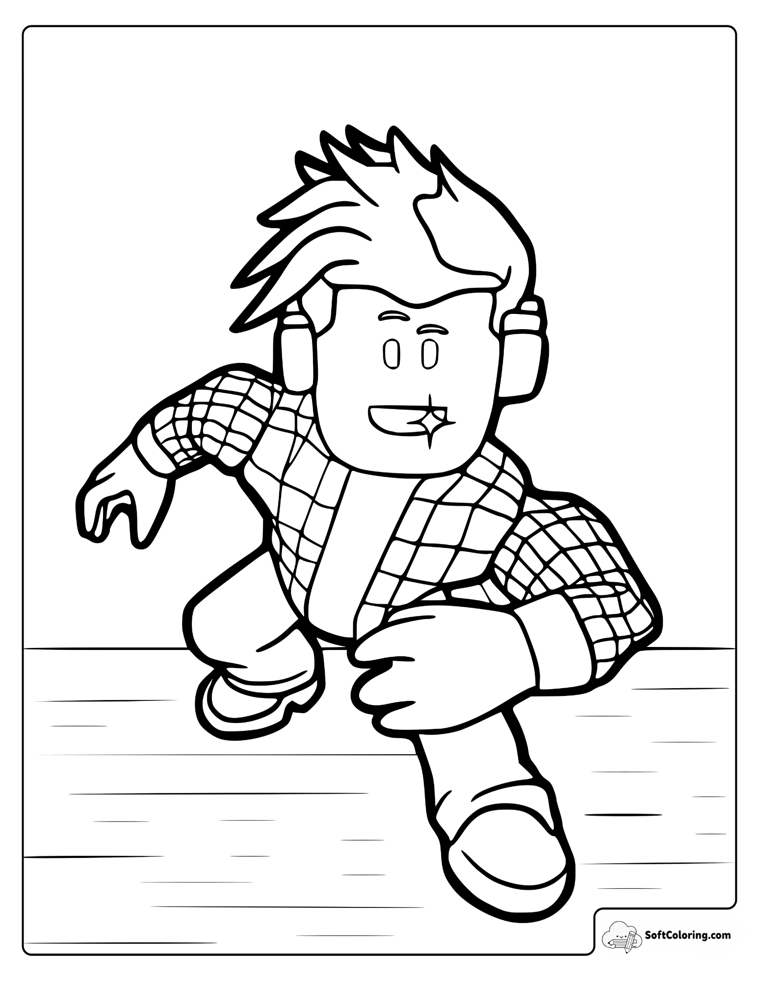 Roblox Avatar Wearing Headphones Coloring Page