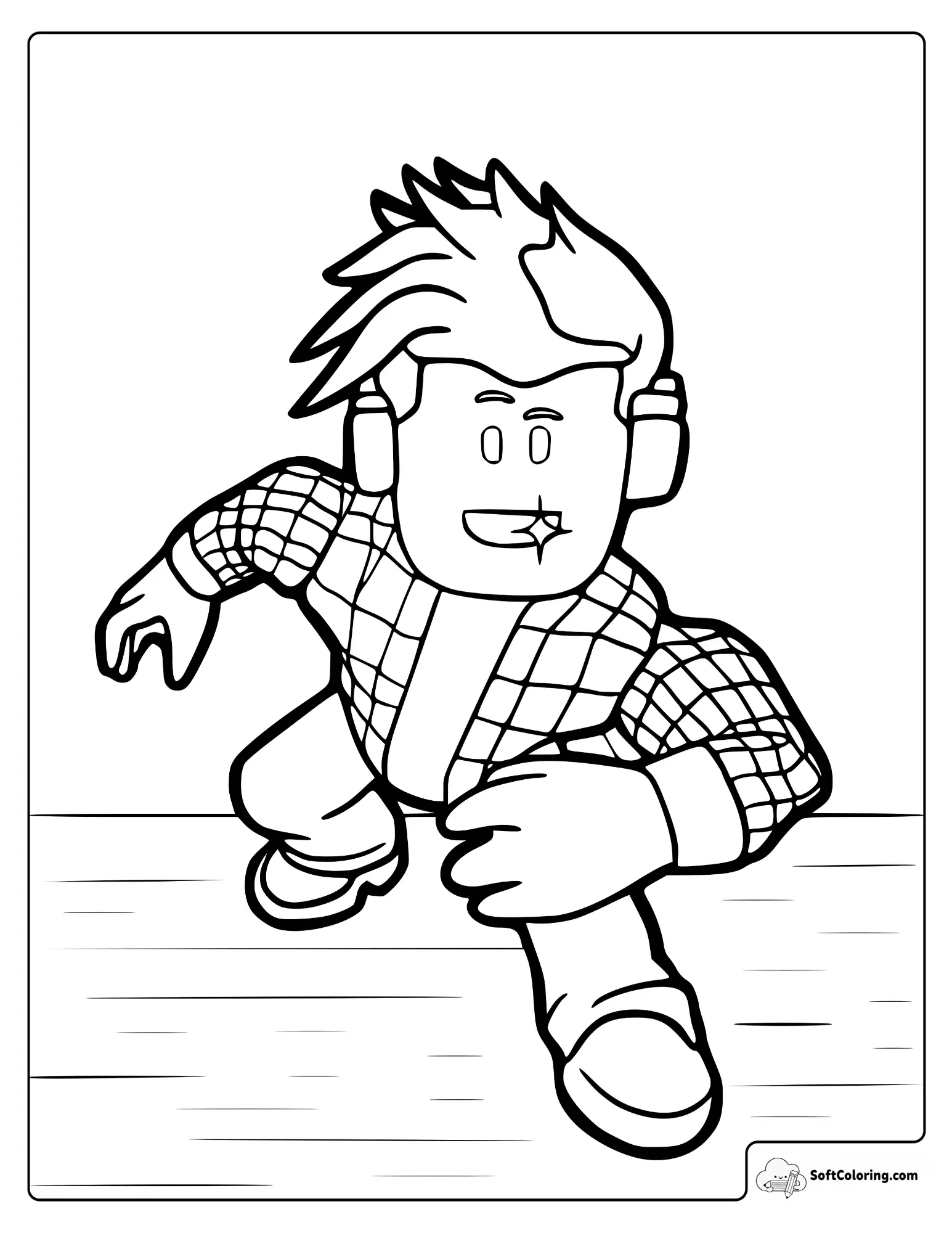 Roblox Avatar Wearing Headphones Coloring Page