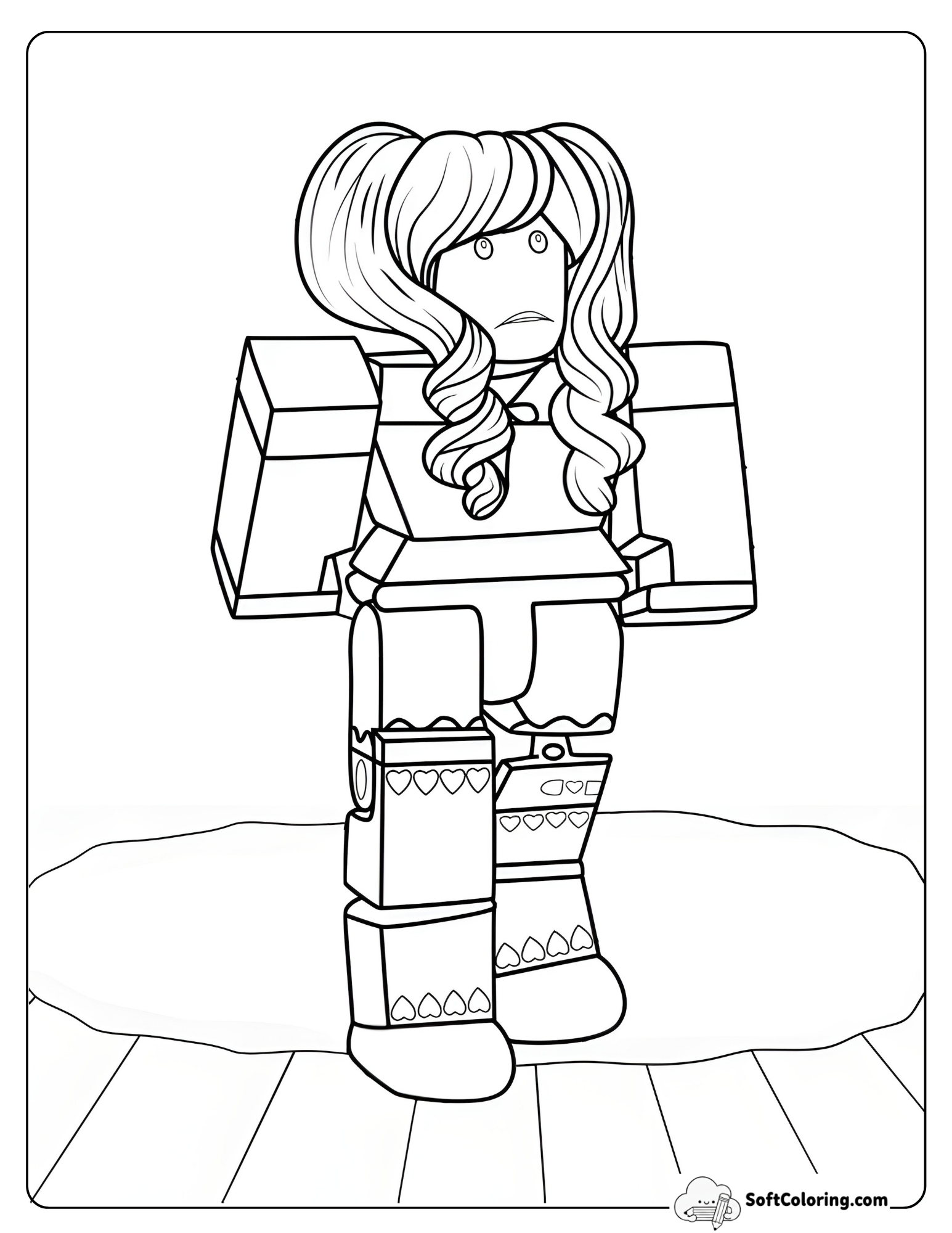 Roblox Girl Avatar Coloring Page