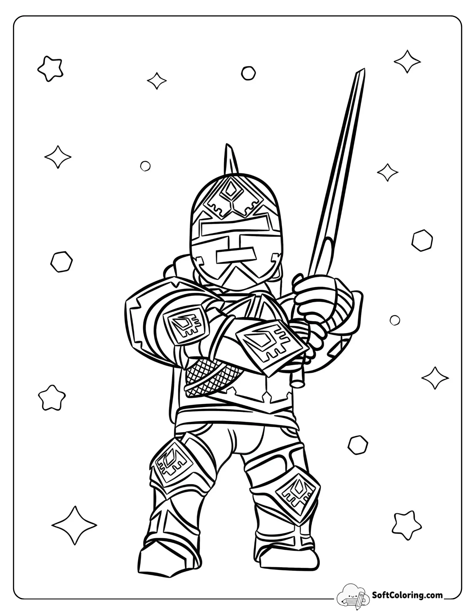 Roblox Knight Skin Coloring Sheet