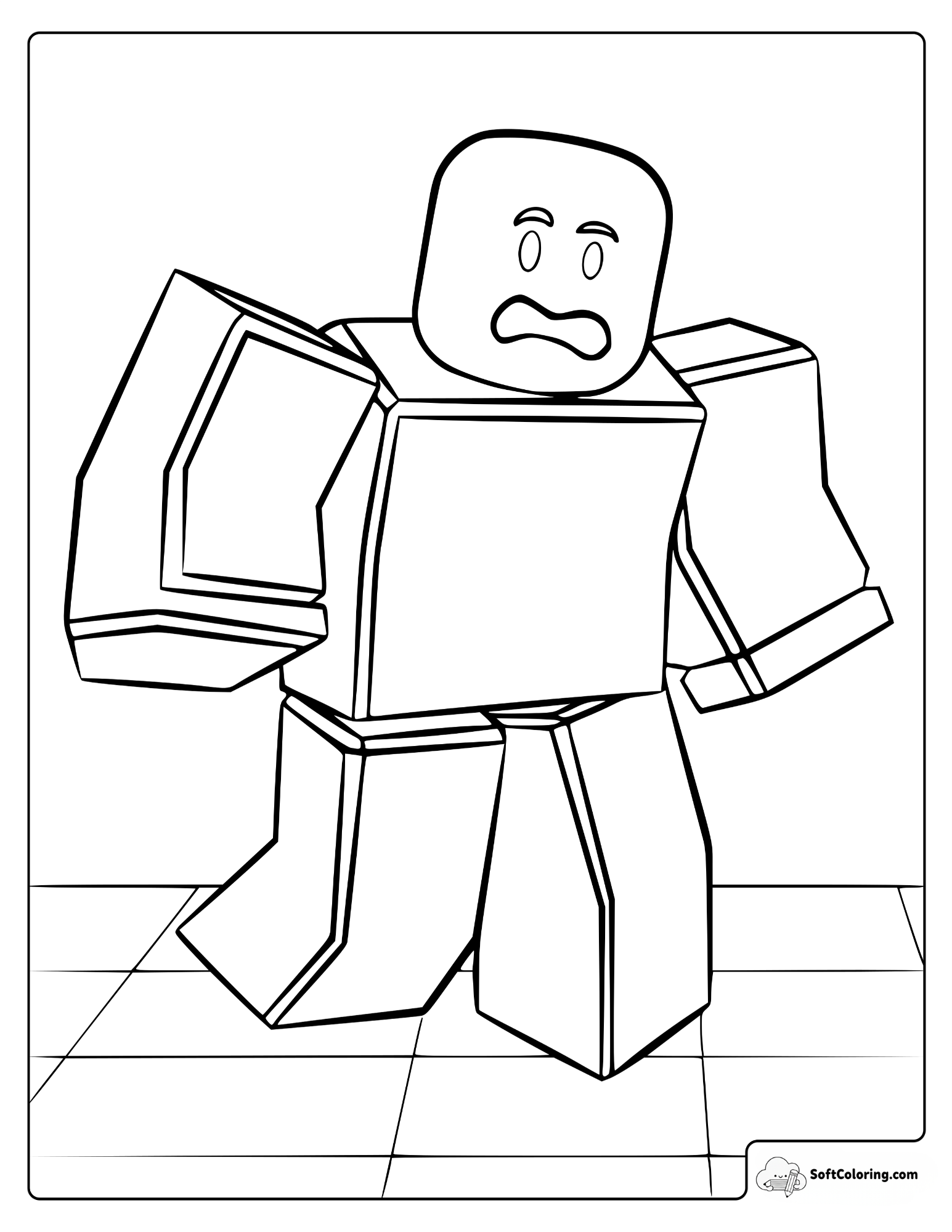 Roblox Noob Coloring Page