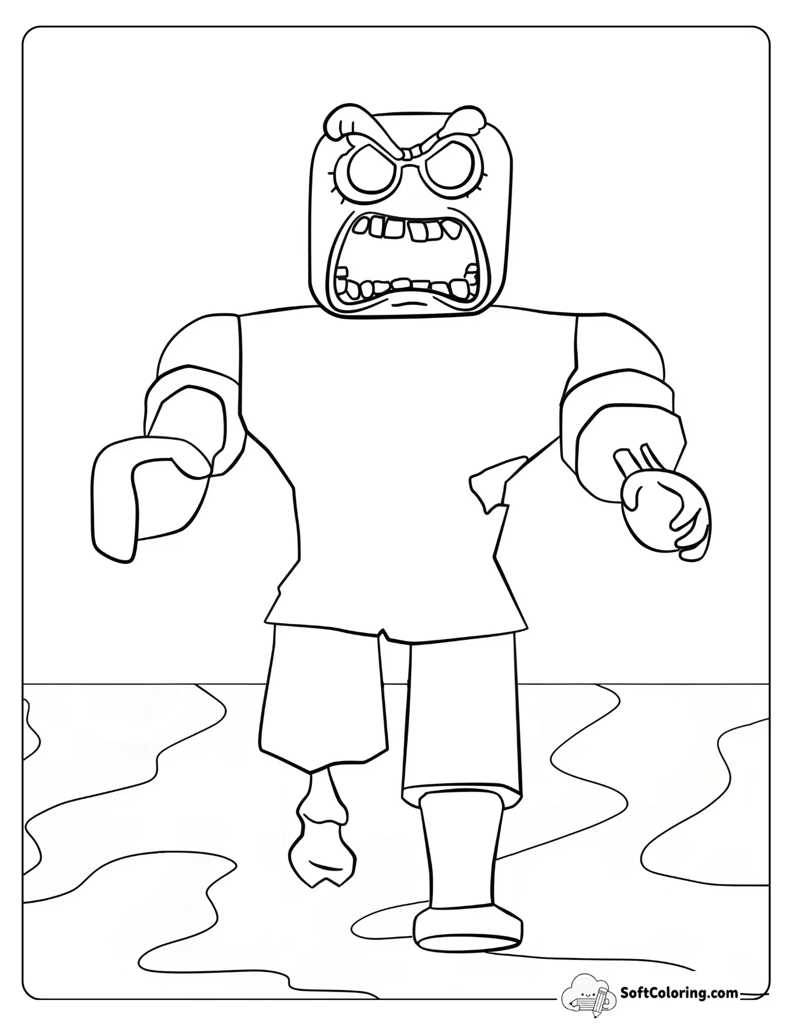 Roblox Zombie Coloring Page