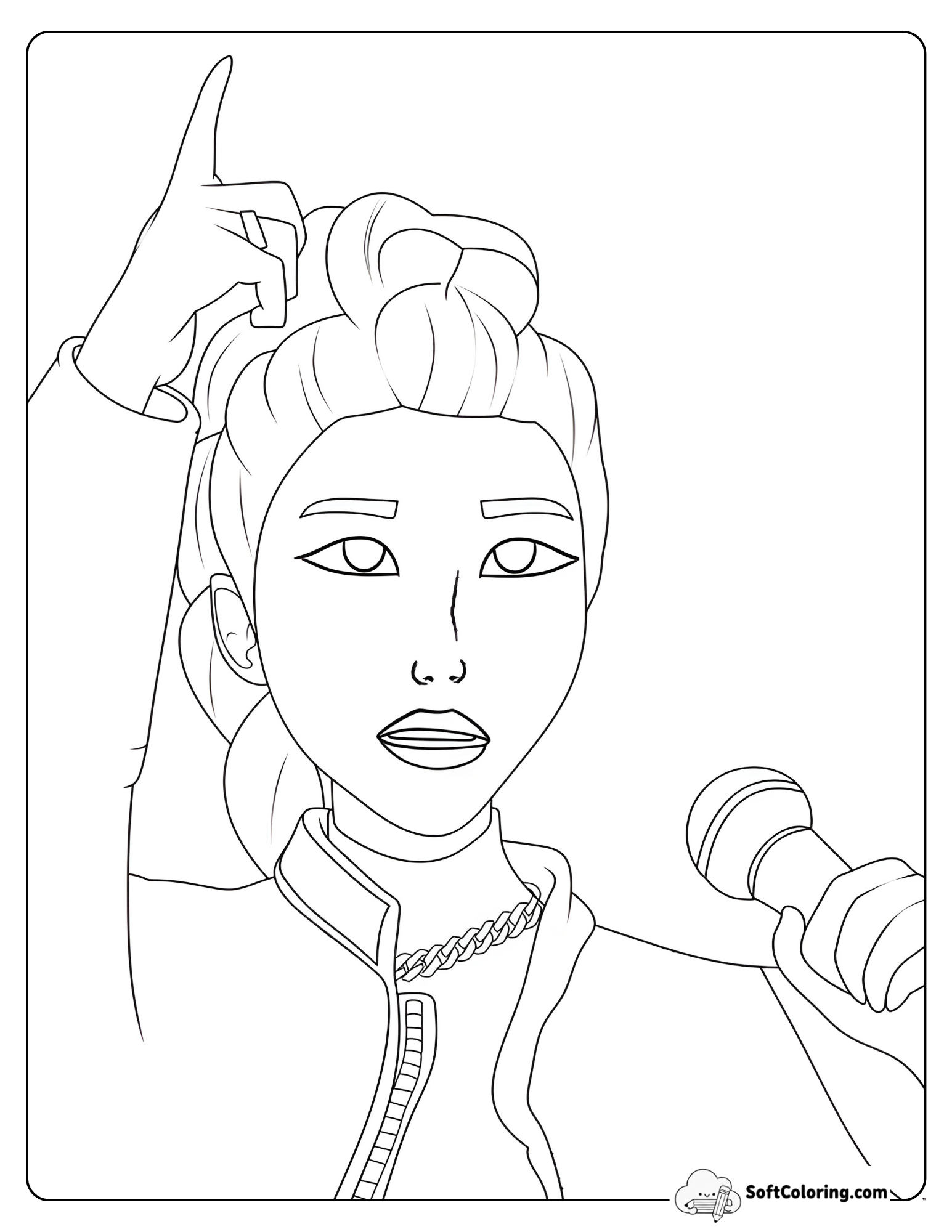 Rumi From Kpop Demon Hunters Coloring Page