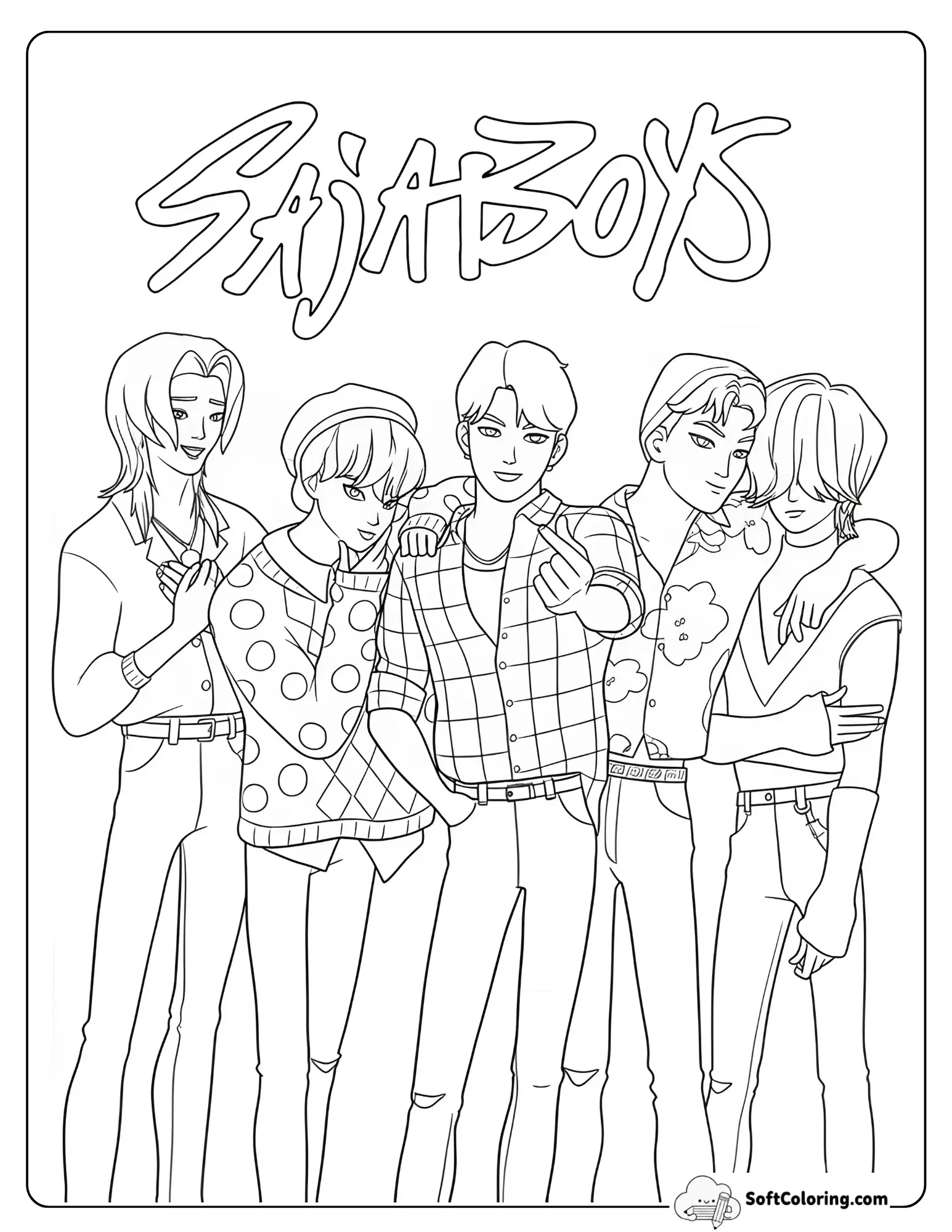 Saja Boys Coloring Page