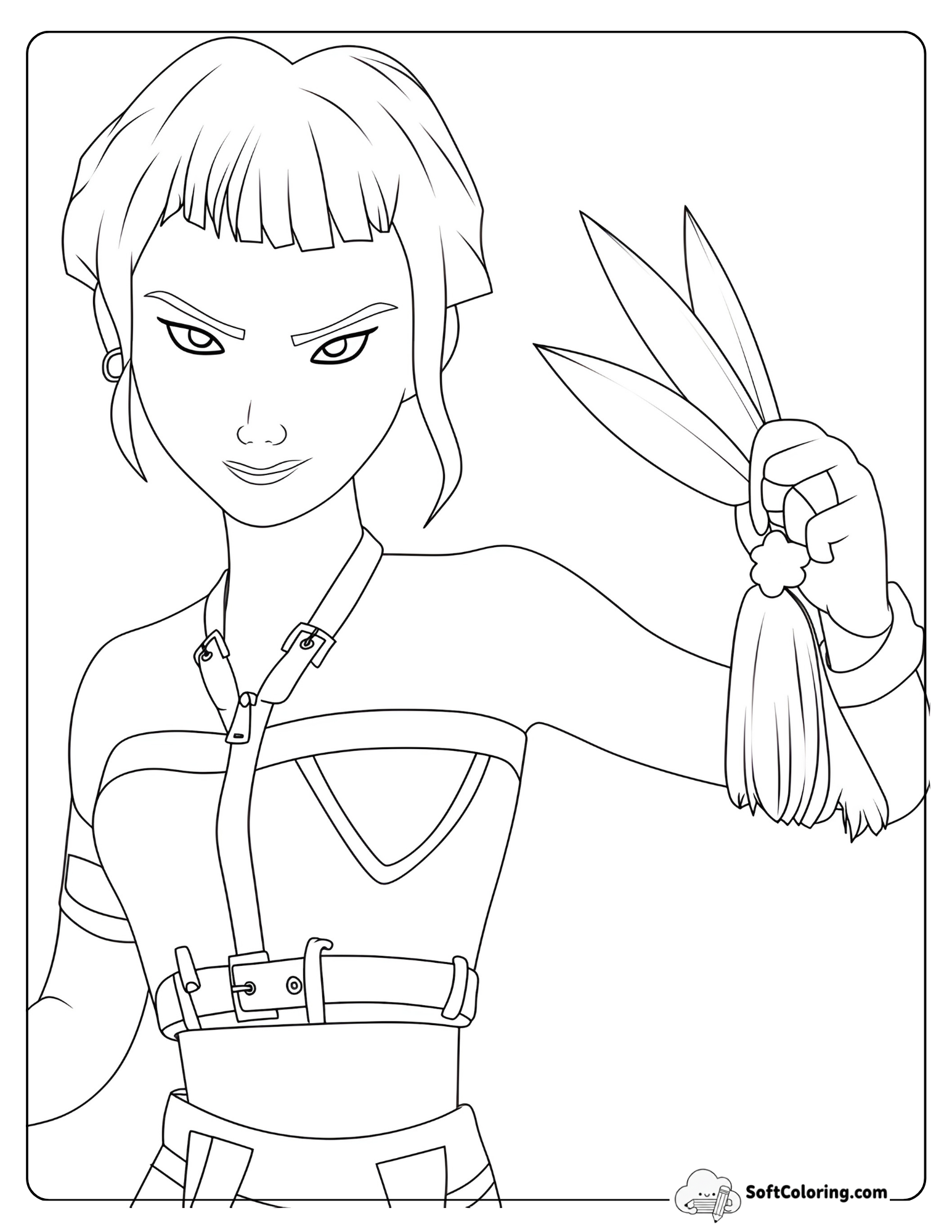 Zoey From Kpop Demon Hunters Coloring Page