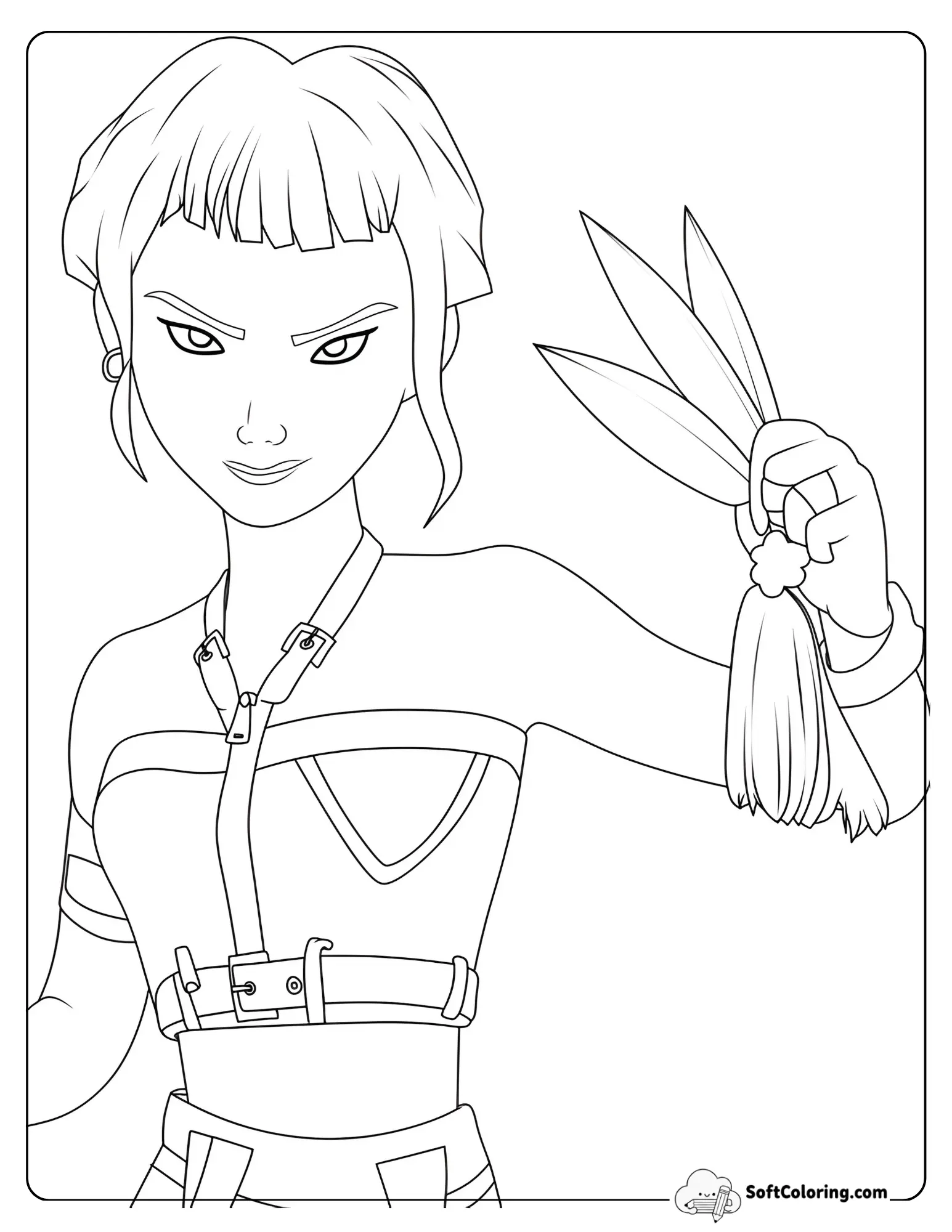 Zoey From Kpop Demon Hunters Coloring Page