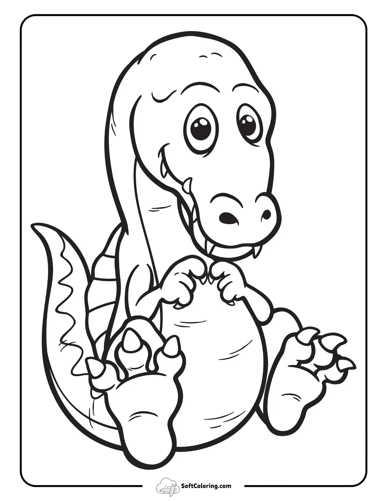 Cute Baby Spinosaurus Dinosaur Coloring Sheet