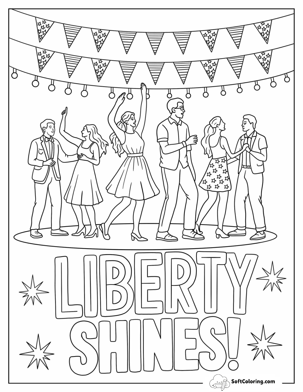 Celebration With Music, Dancing, And Festive Lights