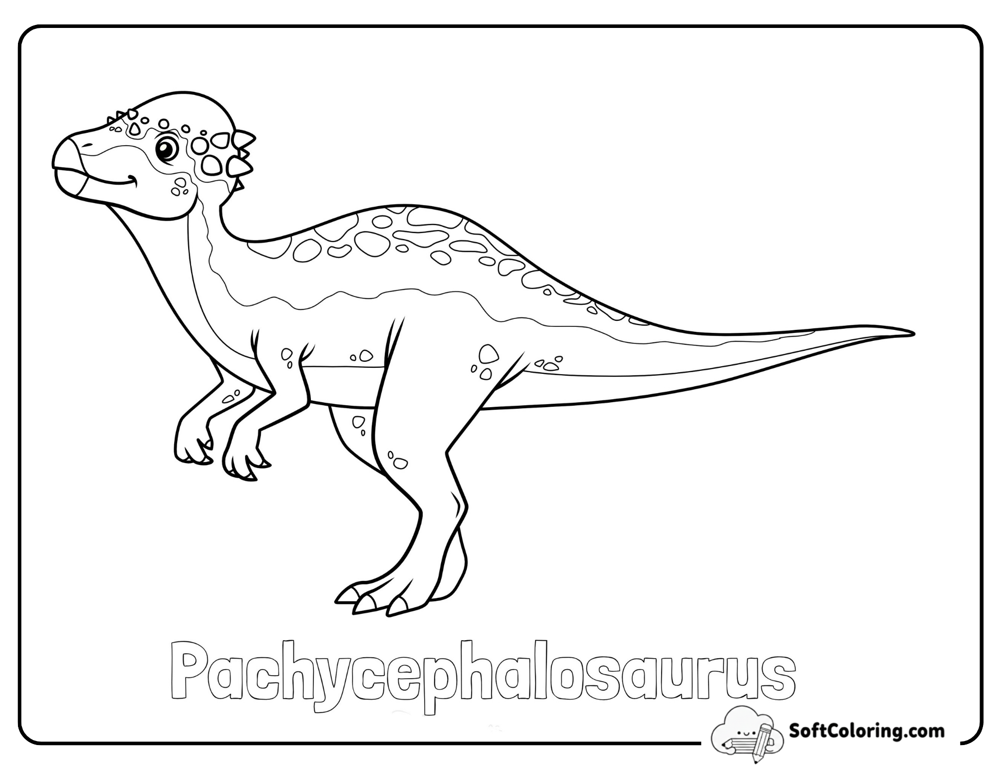 Pachycephalosaurus Coloring Page With Name