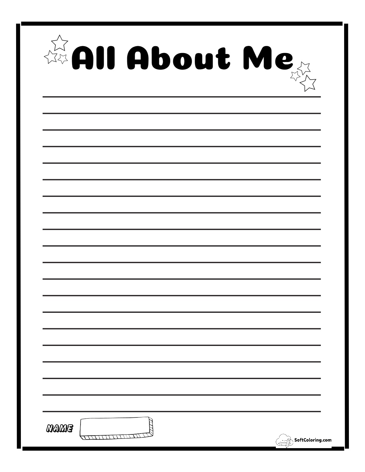 All About Me Printable Template