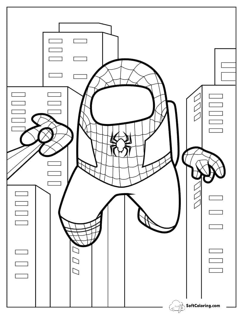 Among Us Spider-Man Using Web