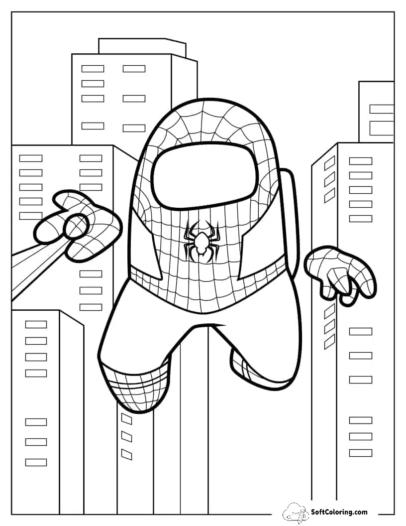 Among Us Spider-Man Using Web