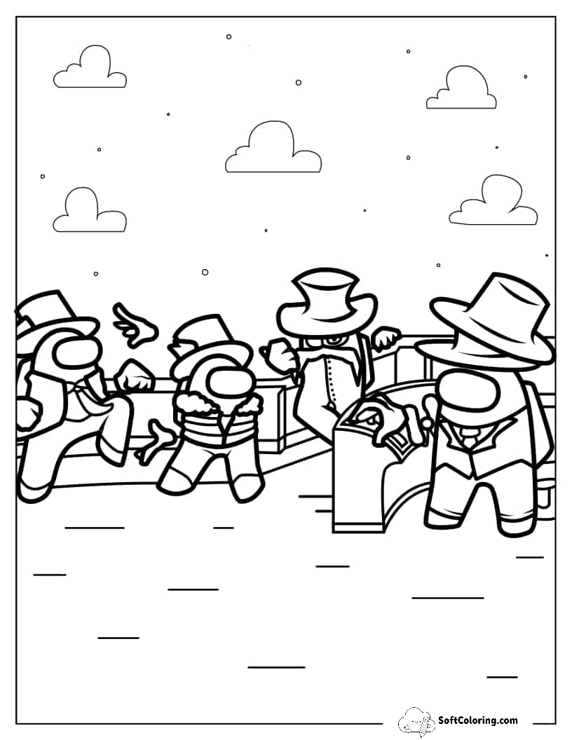 Among Us The Airship Coloring Sheet
