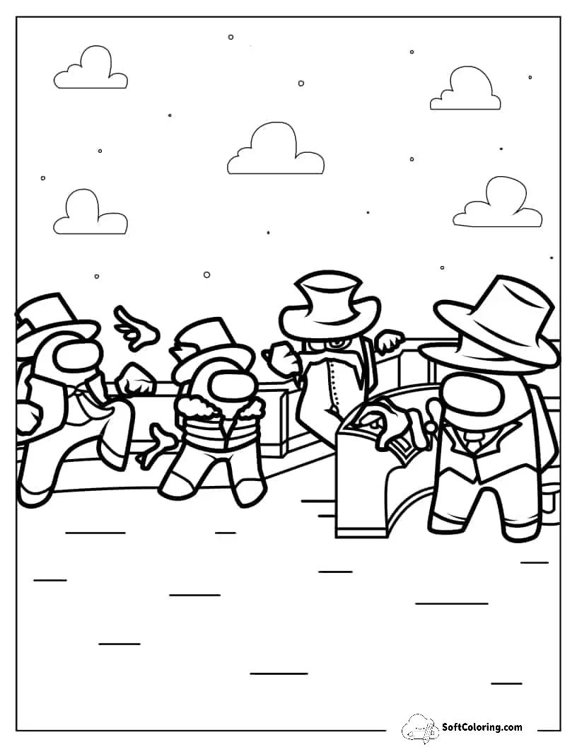 Among Us The Airship Coloring Sheet