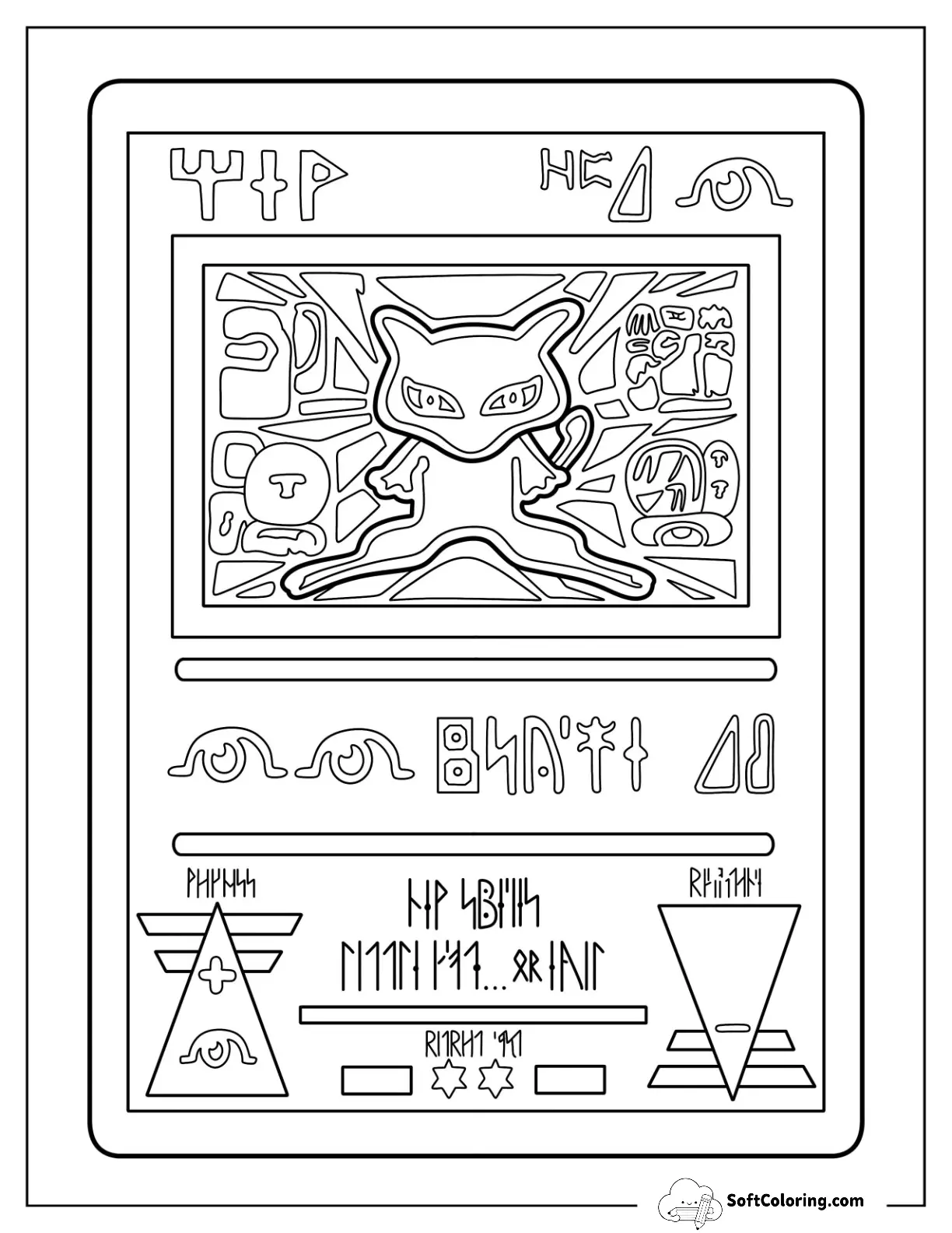 Ancient Mewtwo Hieroglyphs Pokemon Card