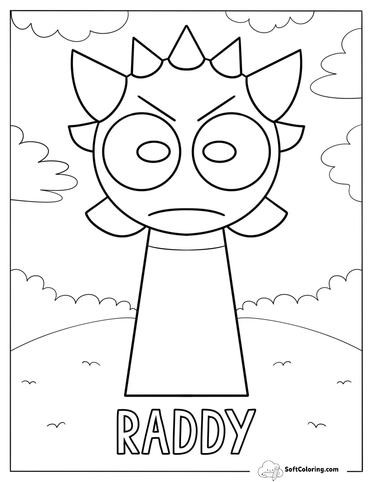 Sprunki Coloring Page Of Angry Raddy