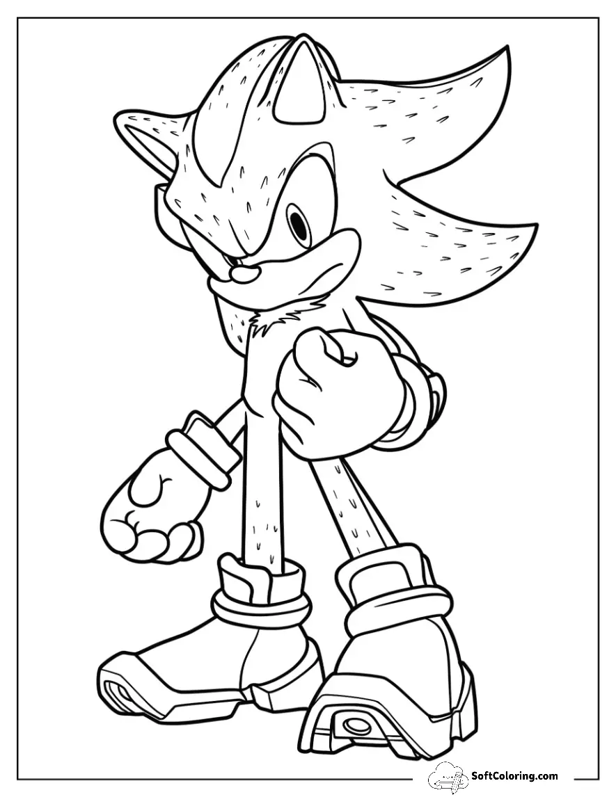 Angry Shadow Coloring Page The Hedgehog