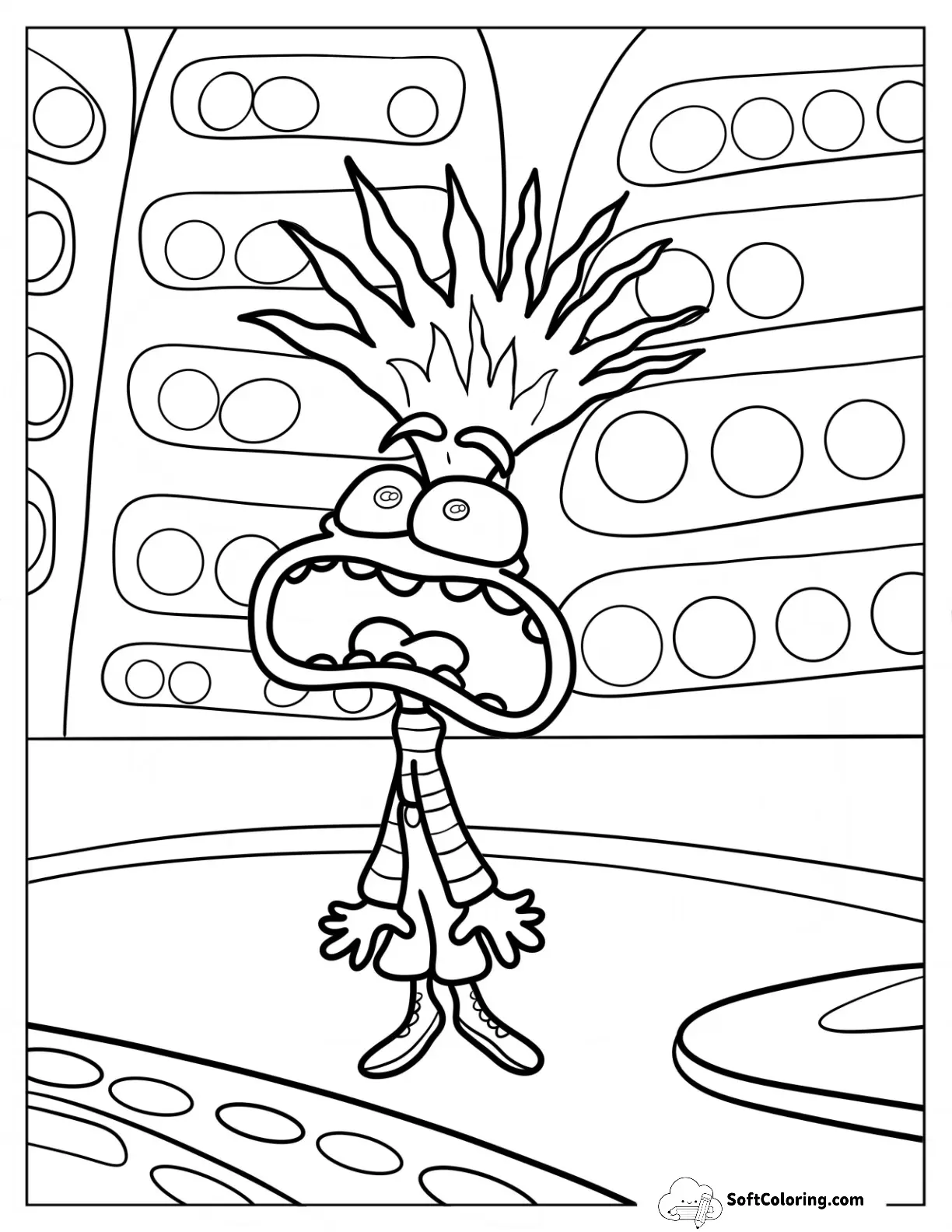 Anxiety Screaming Coloring Page For Kids