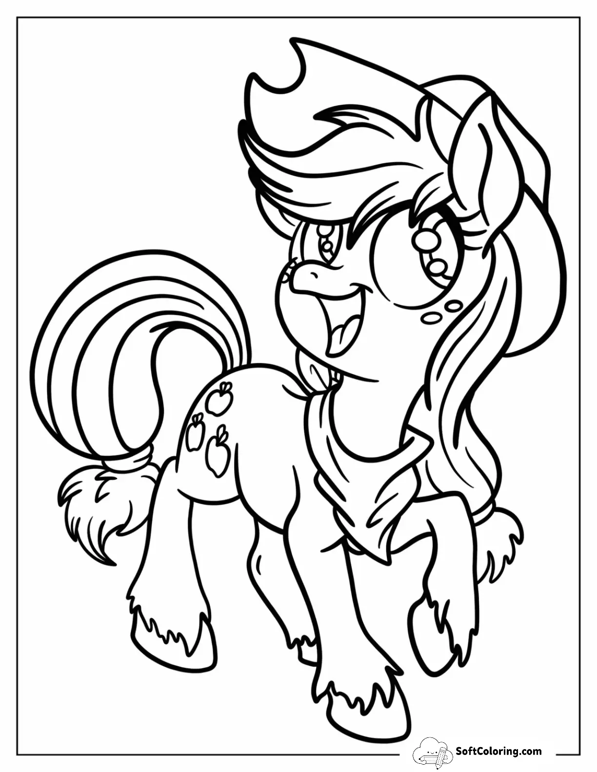 Applejack Trotting In A Scarf And Cowboy Hat
