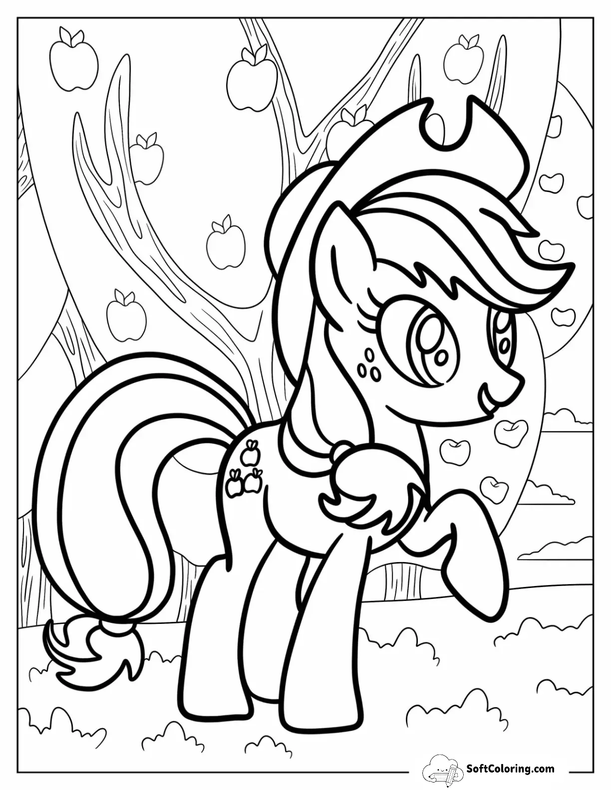 Applejack Trotting In An Apple Orchard