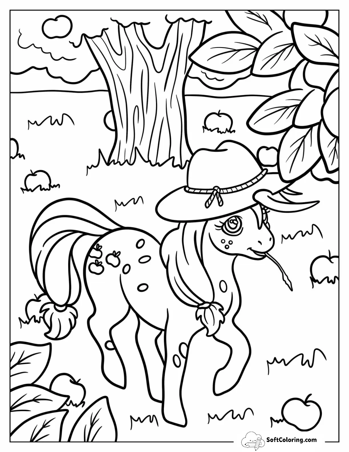 Applejack Walking Through An Apple Orchard